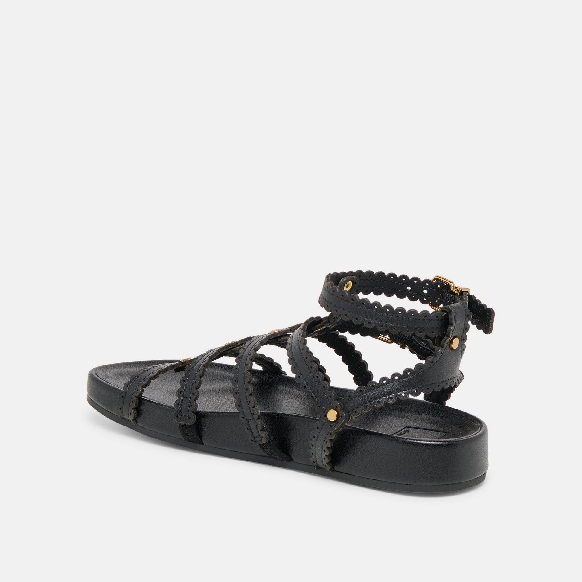 Susana Black Leather Sandals