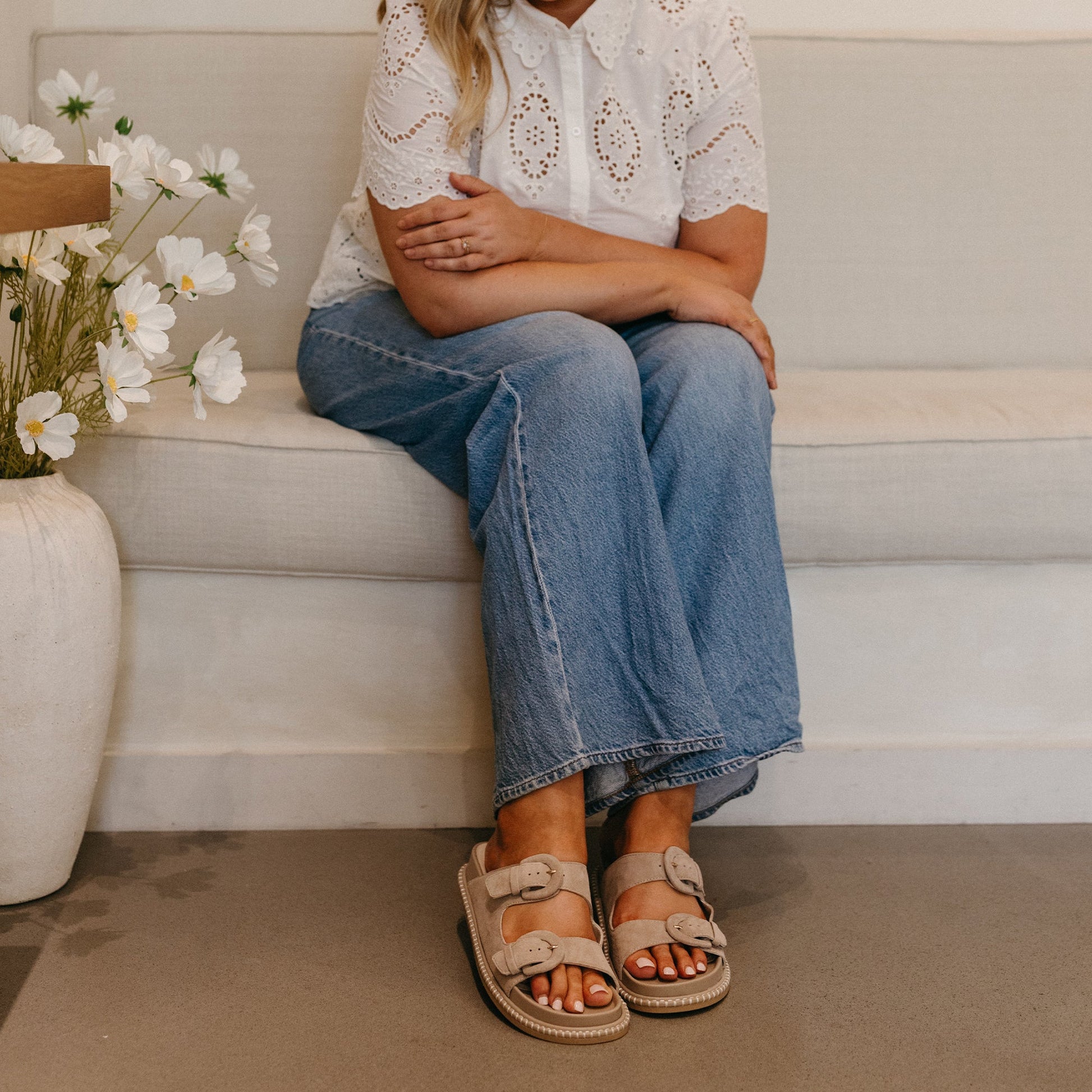 SHAUNY SANDALS DK TAUPE SUEDE
 – Dolce Vita