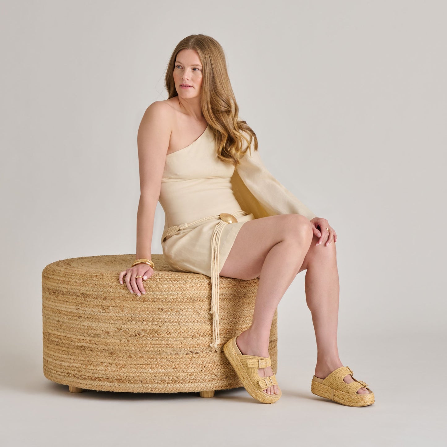 Falyn Lt Natural Woven Raffia Sandals