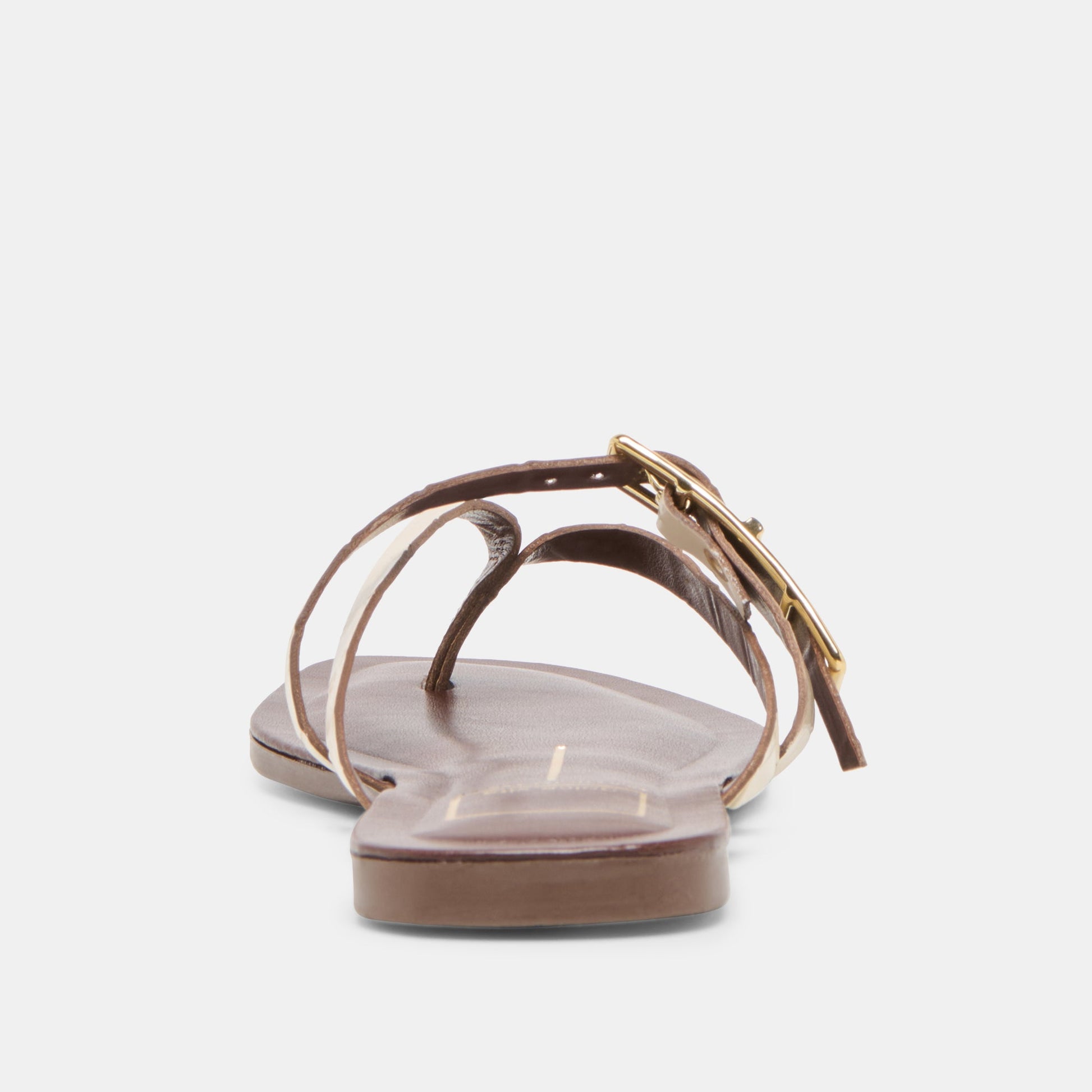 Piers Beige Croco Embossed Leather Sandals