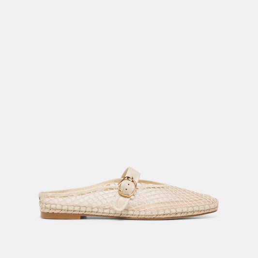 Milie Ecru Woven Mesh Flats