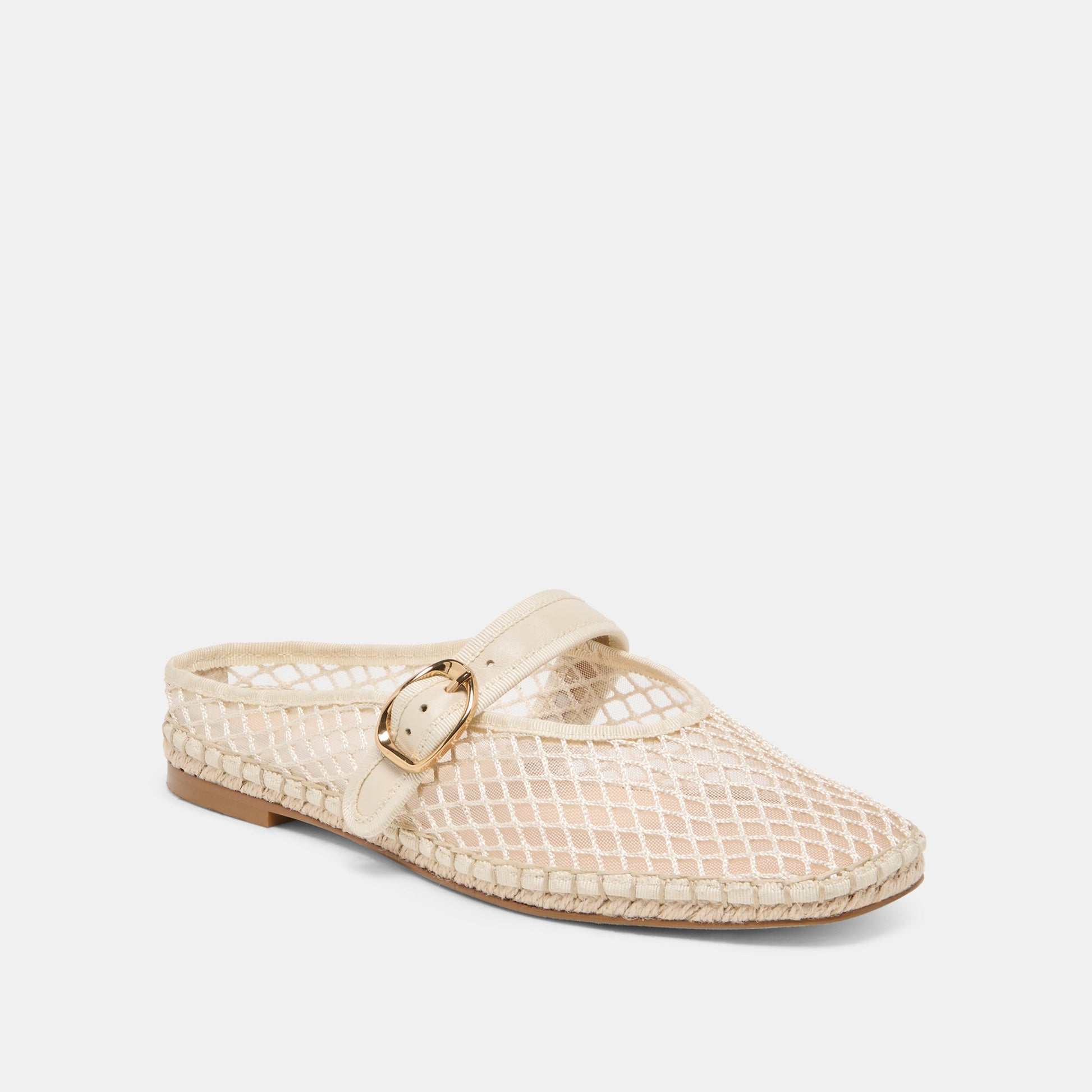 Milie Ecru Woven Mesh Flats