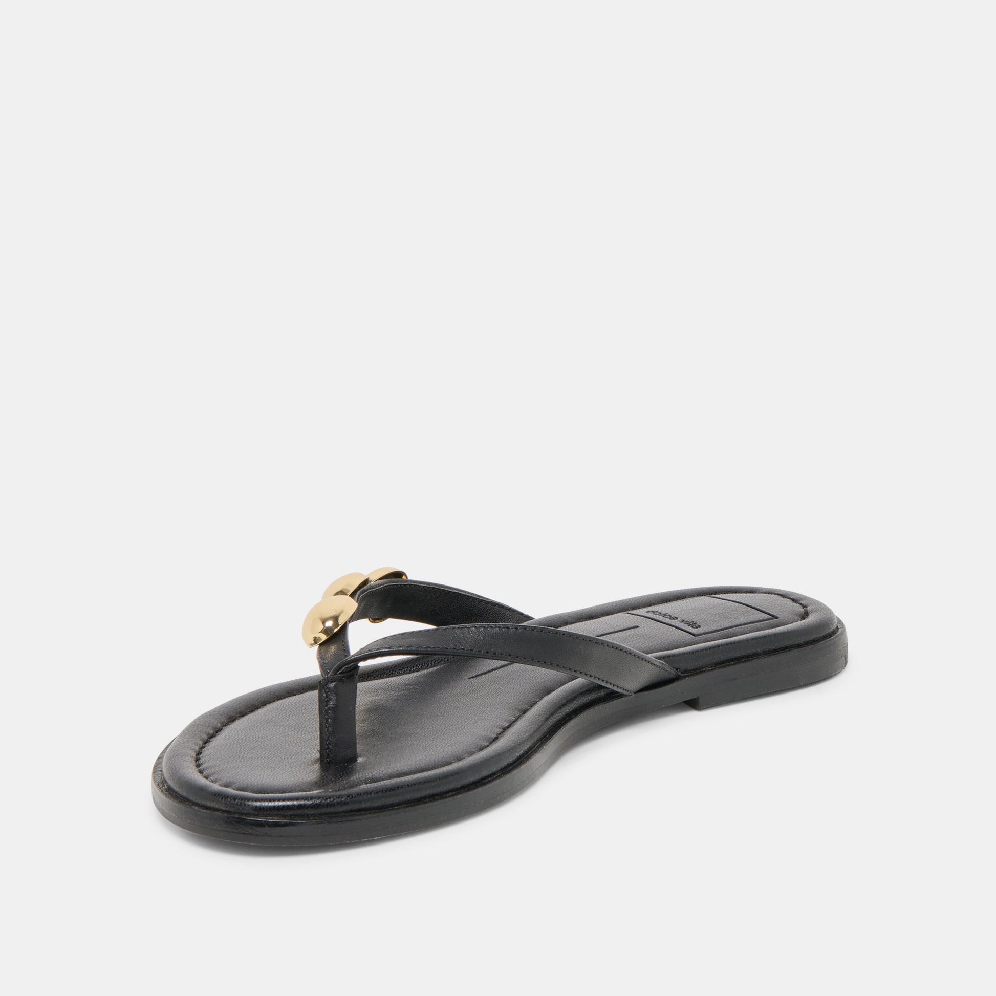 Juny Black Leather Sandals