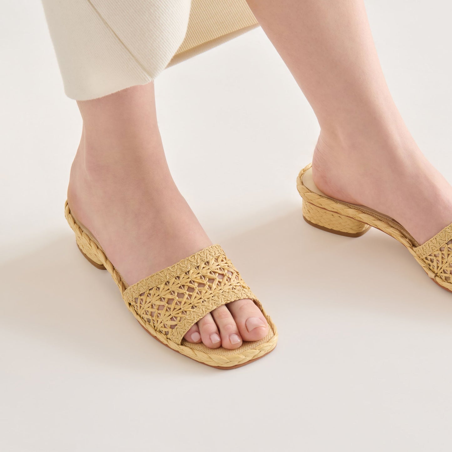 Dixi Lt Natural Cross Hatch Raffia Sandals