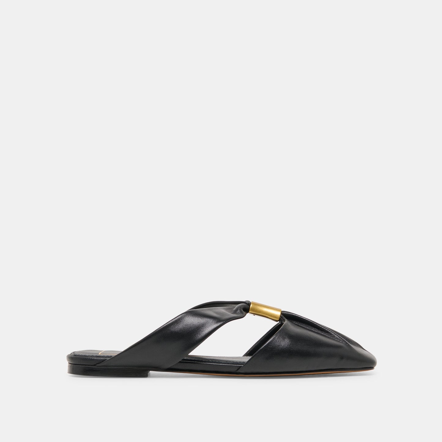Franey Black Leather Flats