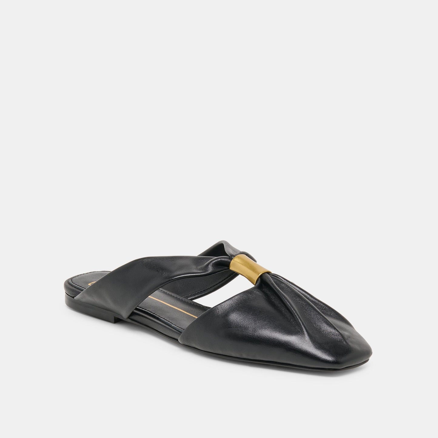 Franey Black Leather Flats