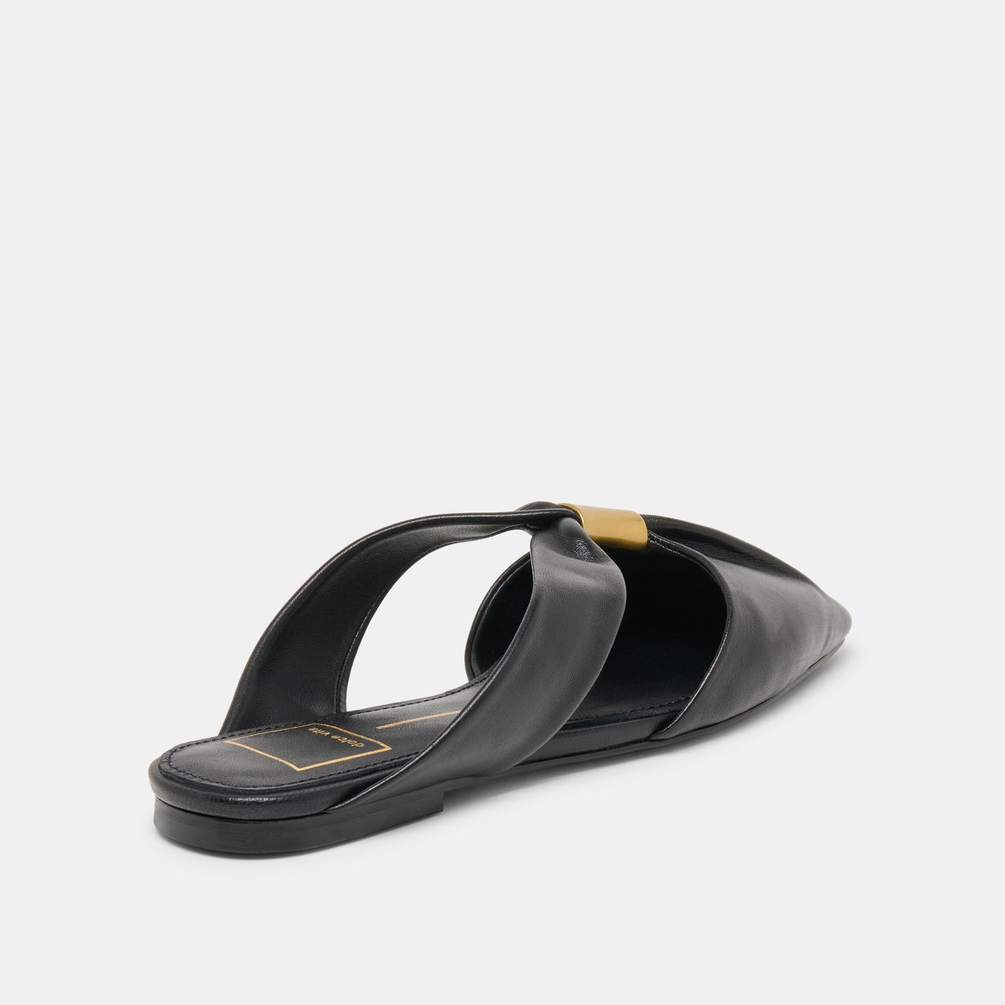 Franey Black Leather Flats