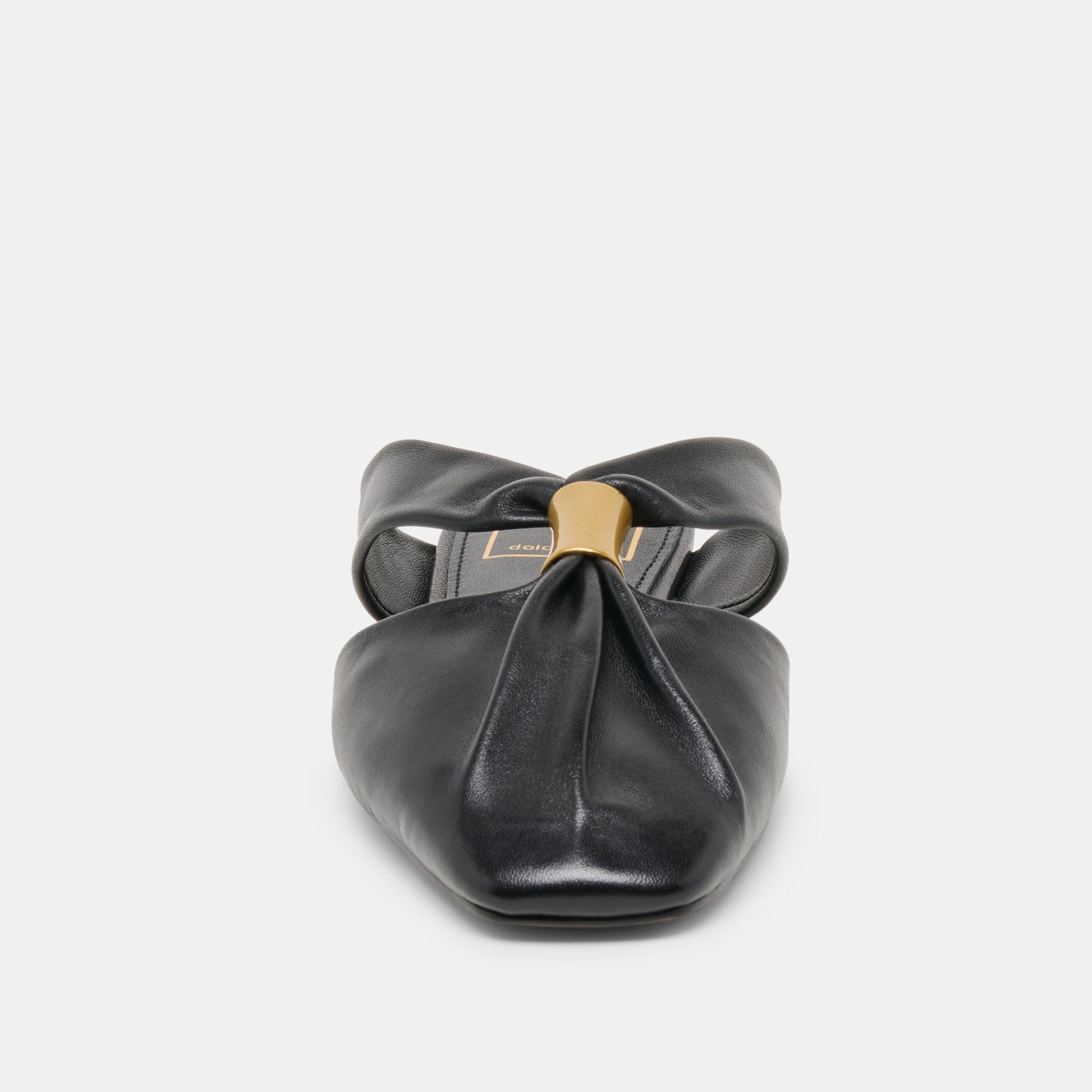 Franey Black Leather Flats
