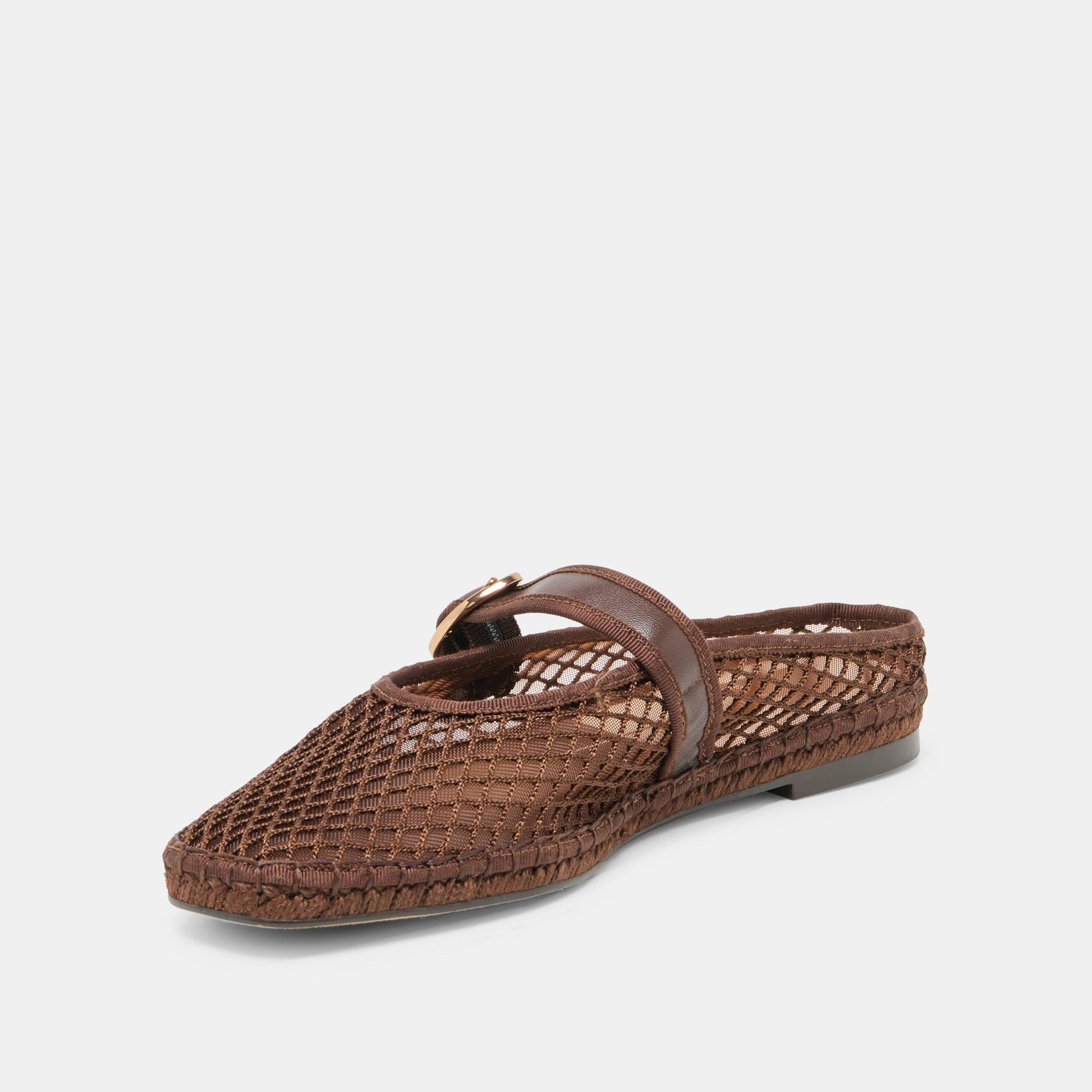 Milie Chocolate Woven Mesh Flats