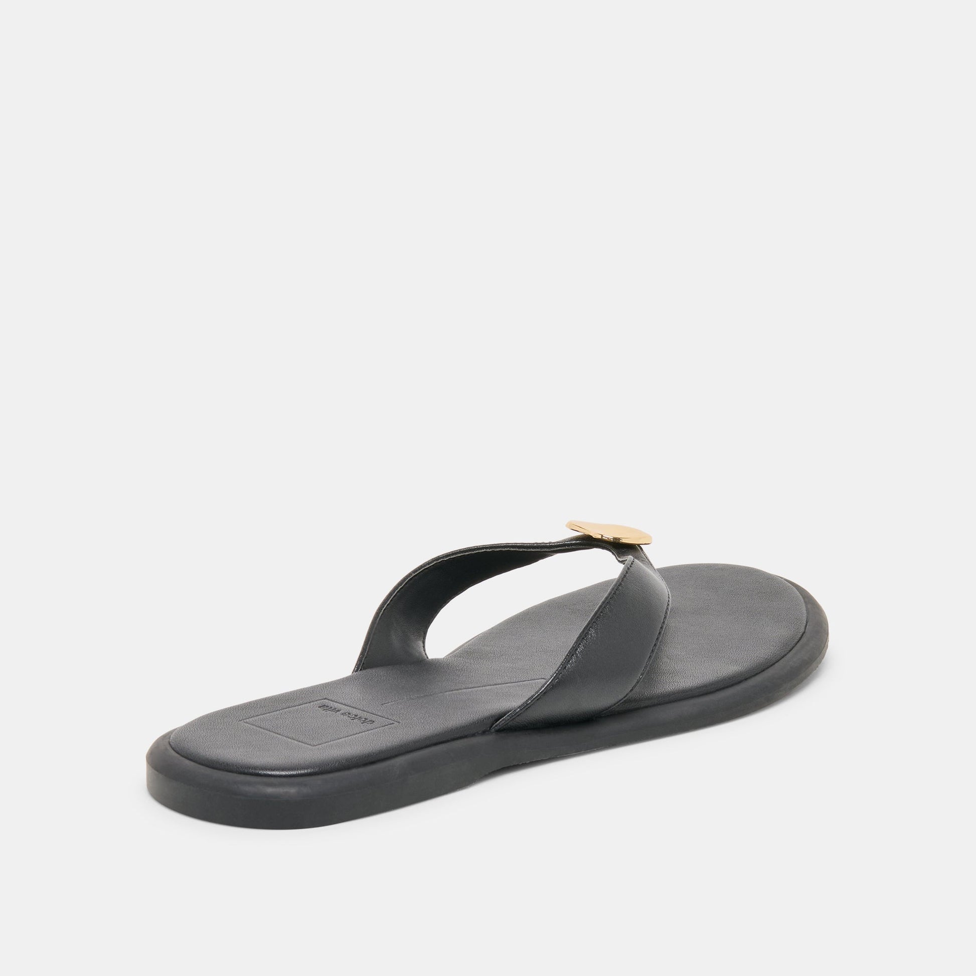 Jaina Black Leather Sandals