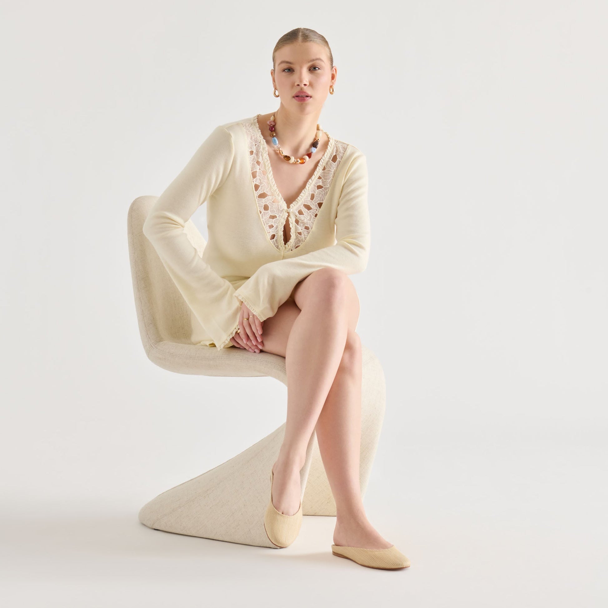 Eila Lt Natural Raffia Flats