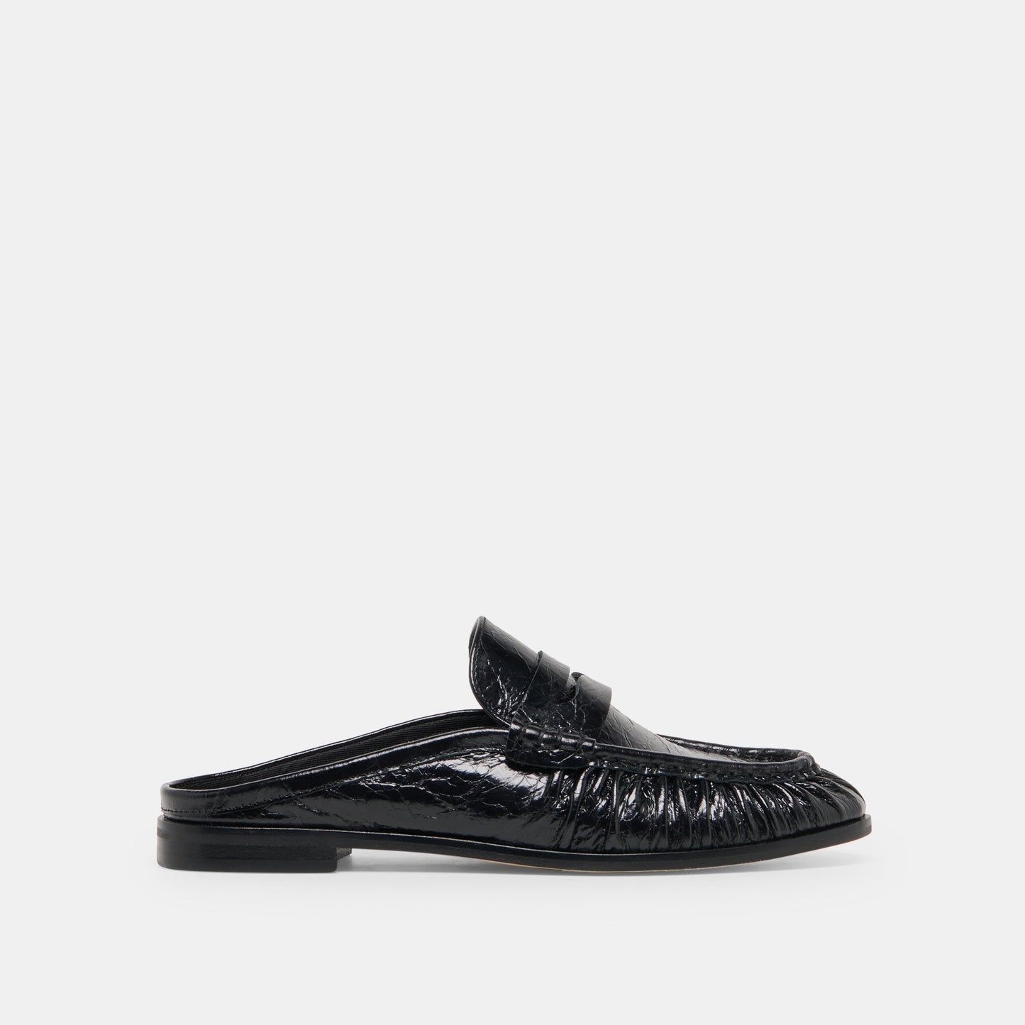 BETZY Midnight Crinkle Patent Closed-Toe Slip-On Loafers