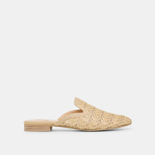 Kirt Lt Natural Cross Hatch Raffia Flats