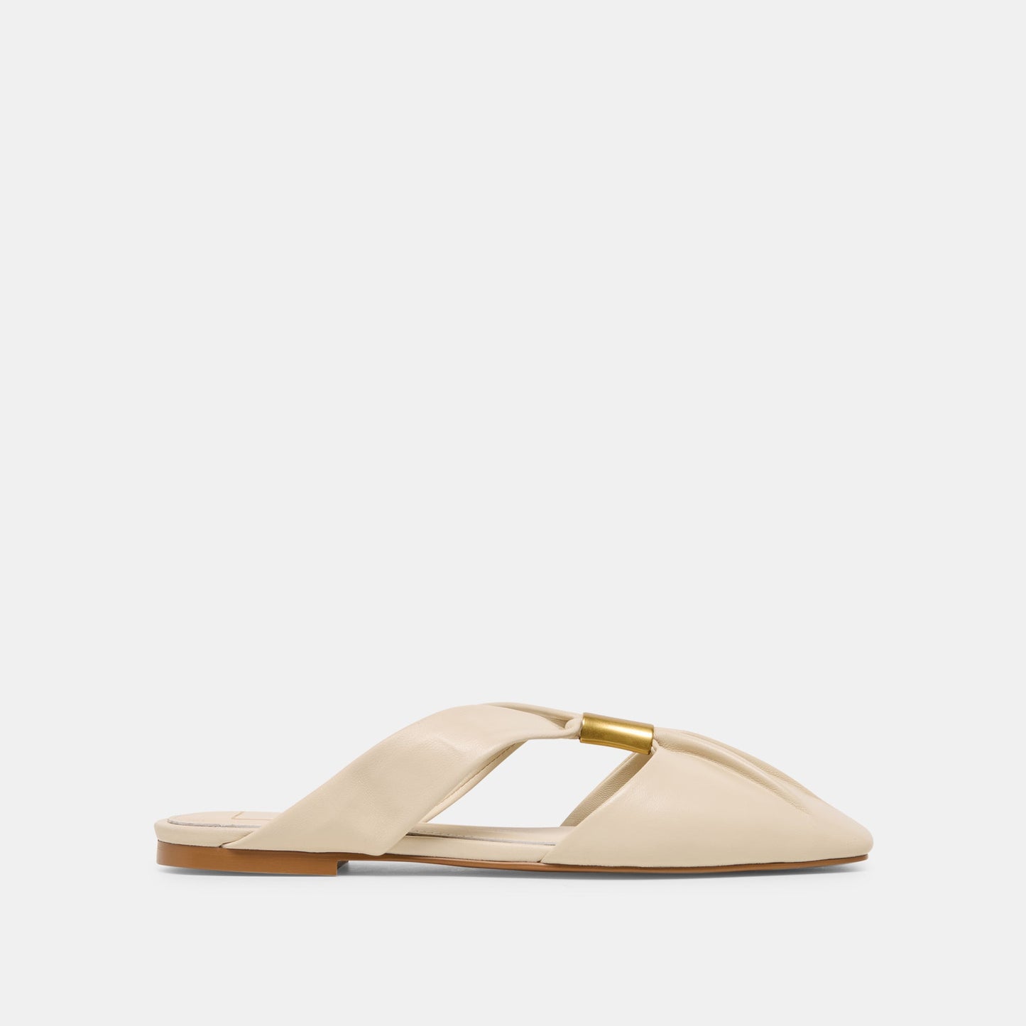 Franey White Leather Flats