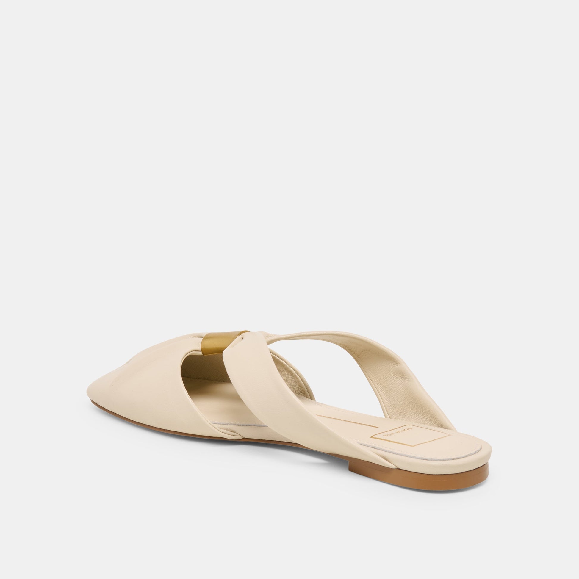 Franey White Leather Flats