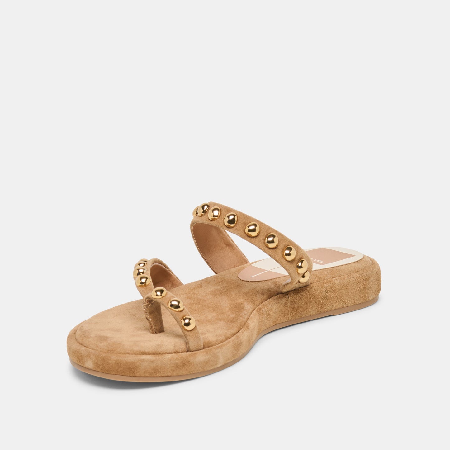 Amary Stud Lt Brown Suede Sandals