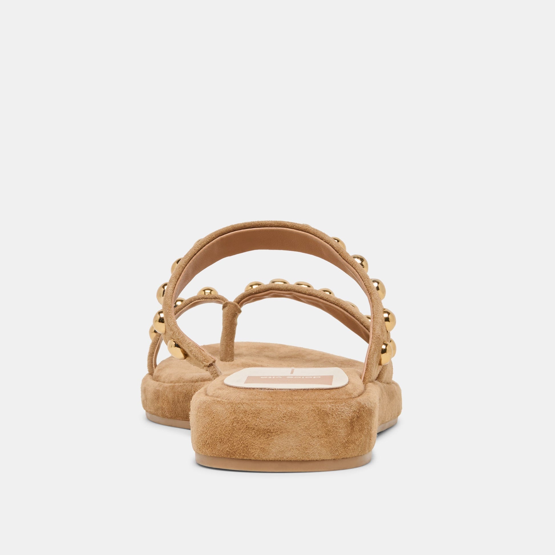 Amary Stud Lt Brown Suede Sandals
