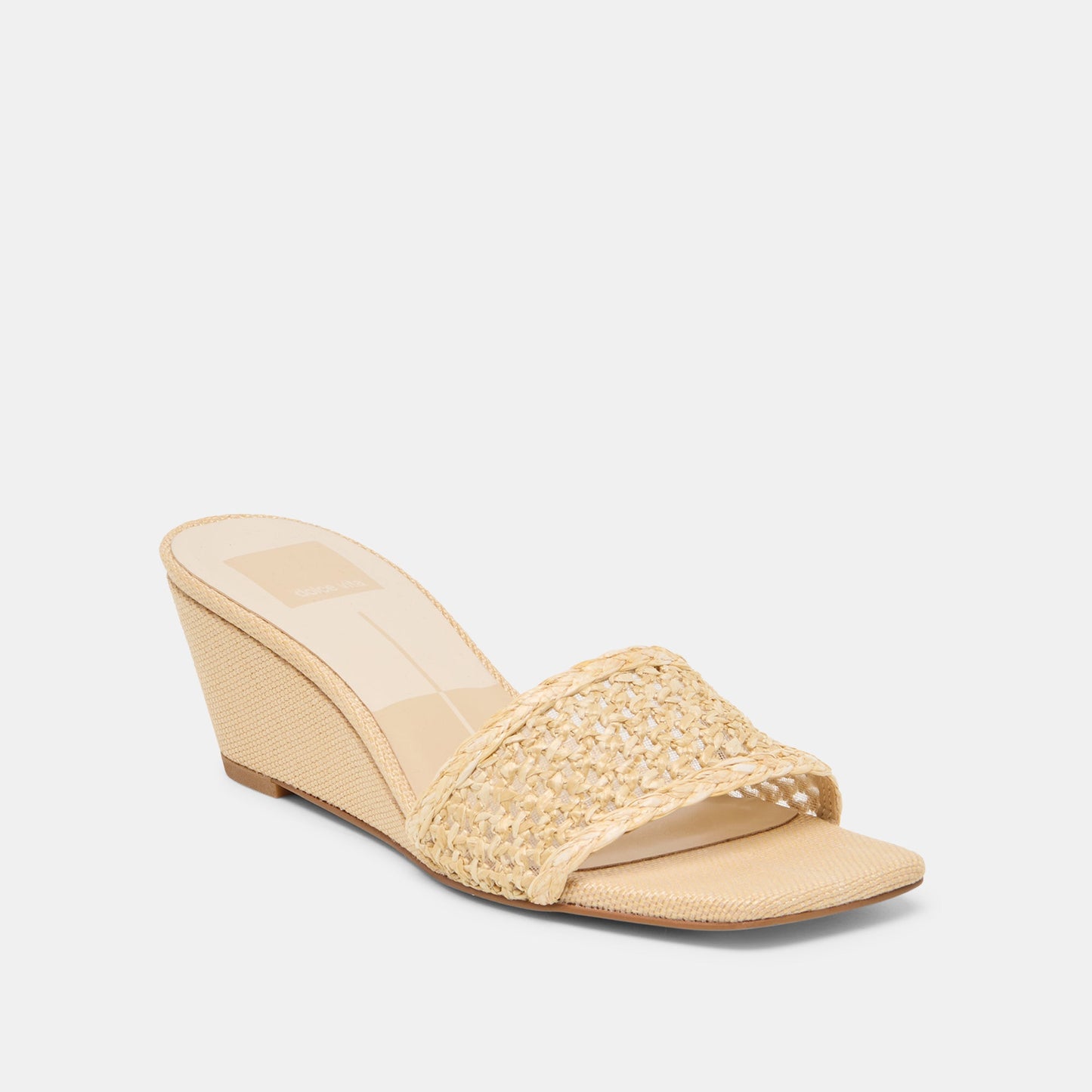 Qaily Lt Natural Raffia Wedges