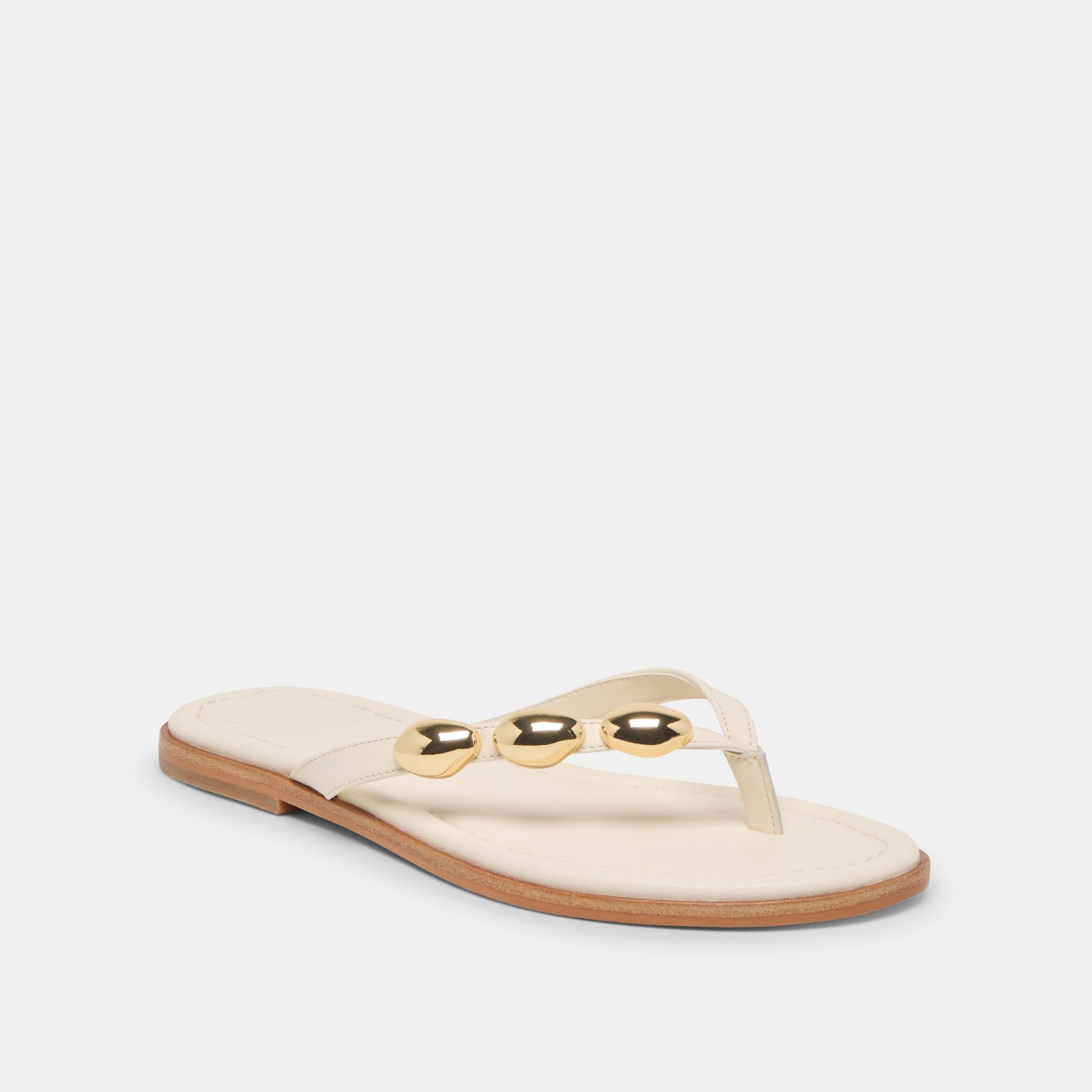 Juny Off White Leather Sandals