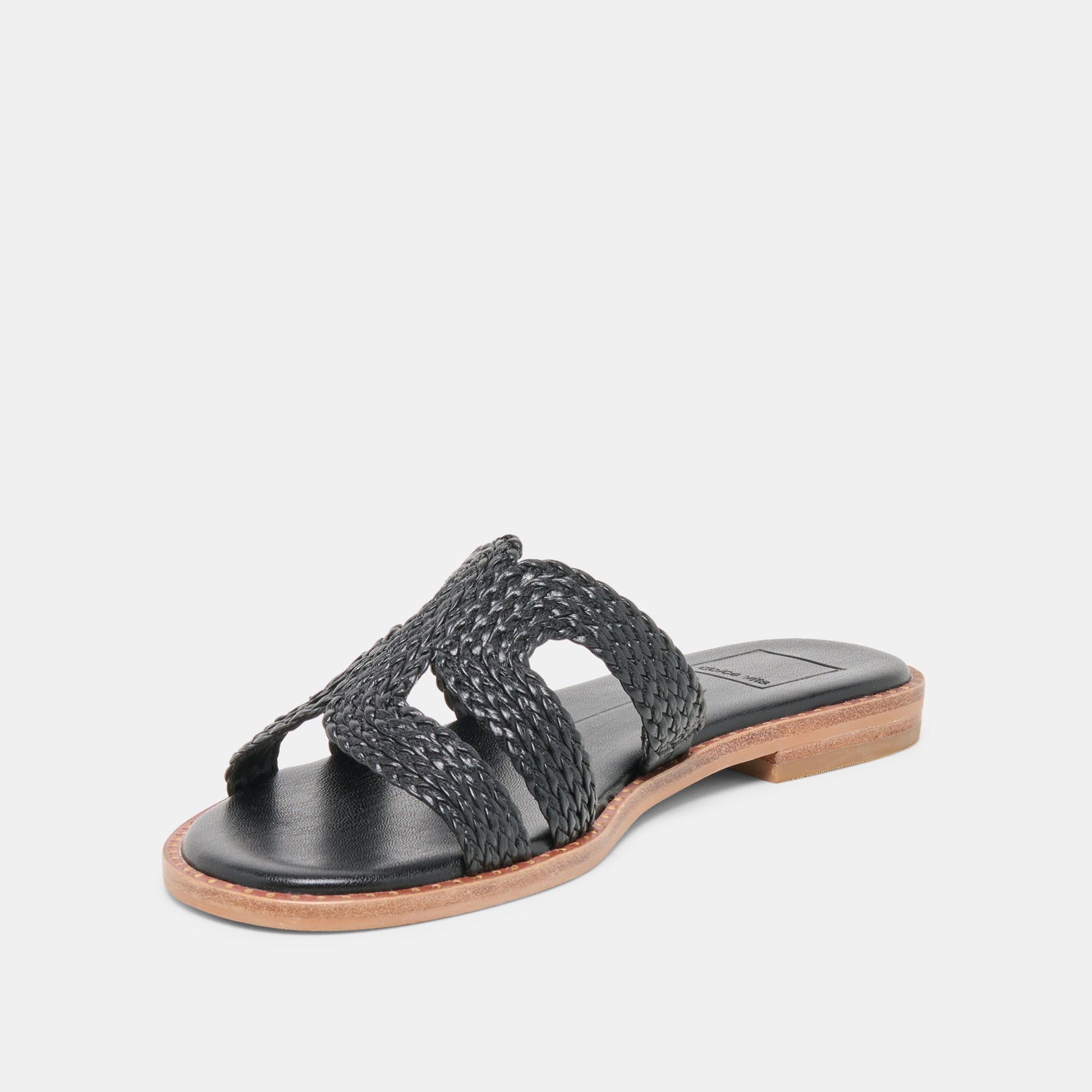 EMON Black Stella Slide Open-Toe Sandals
