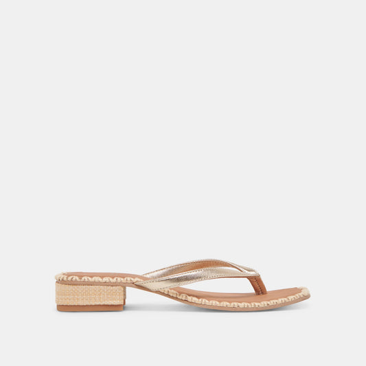 BARTY SANDALS GOLD METALLIC LEATHER
 – Dolce Vita