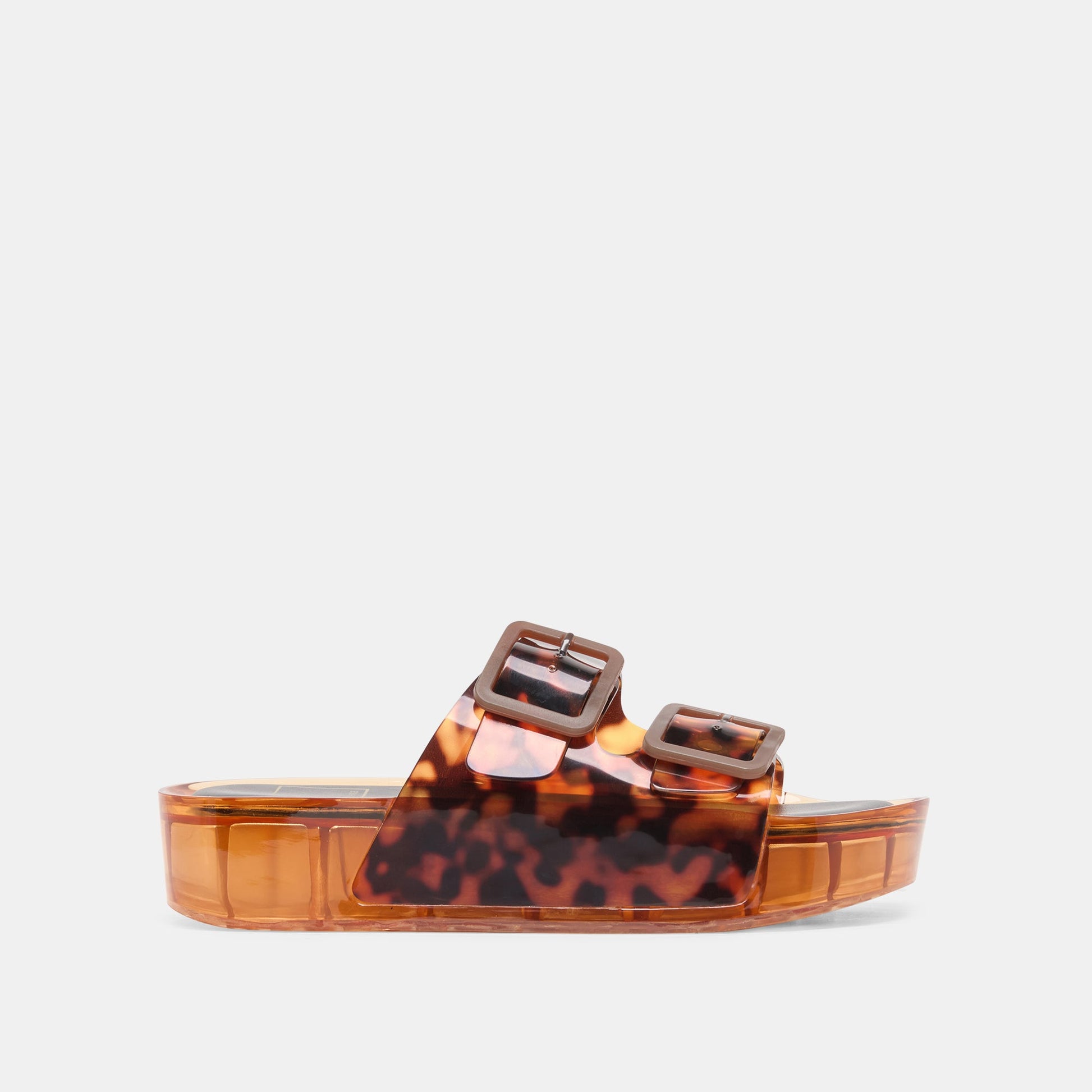JULIO X Tortoise Vinyl Jelly Platform Sandals