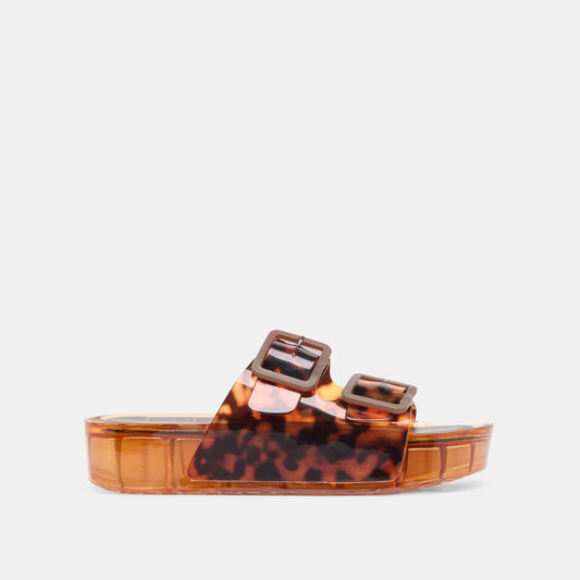 JULIO X Tortoise Vinyl Jelly Platform Sandals