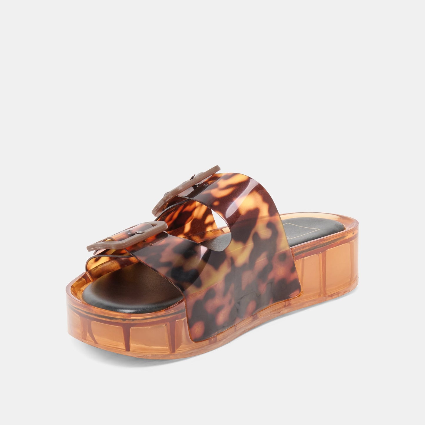 JULIO X Tortoise Vinyl Jelly Platform Sandals