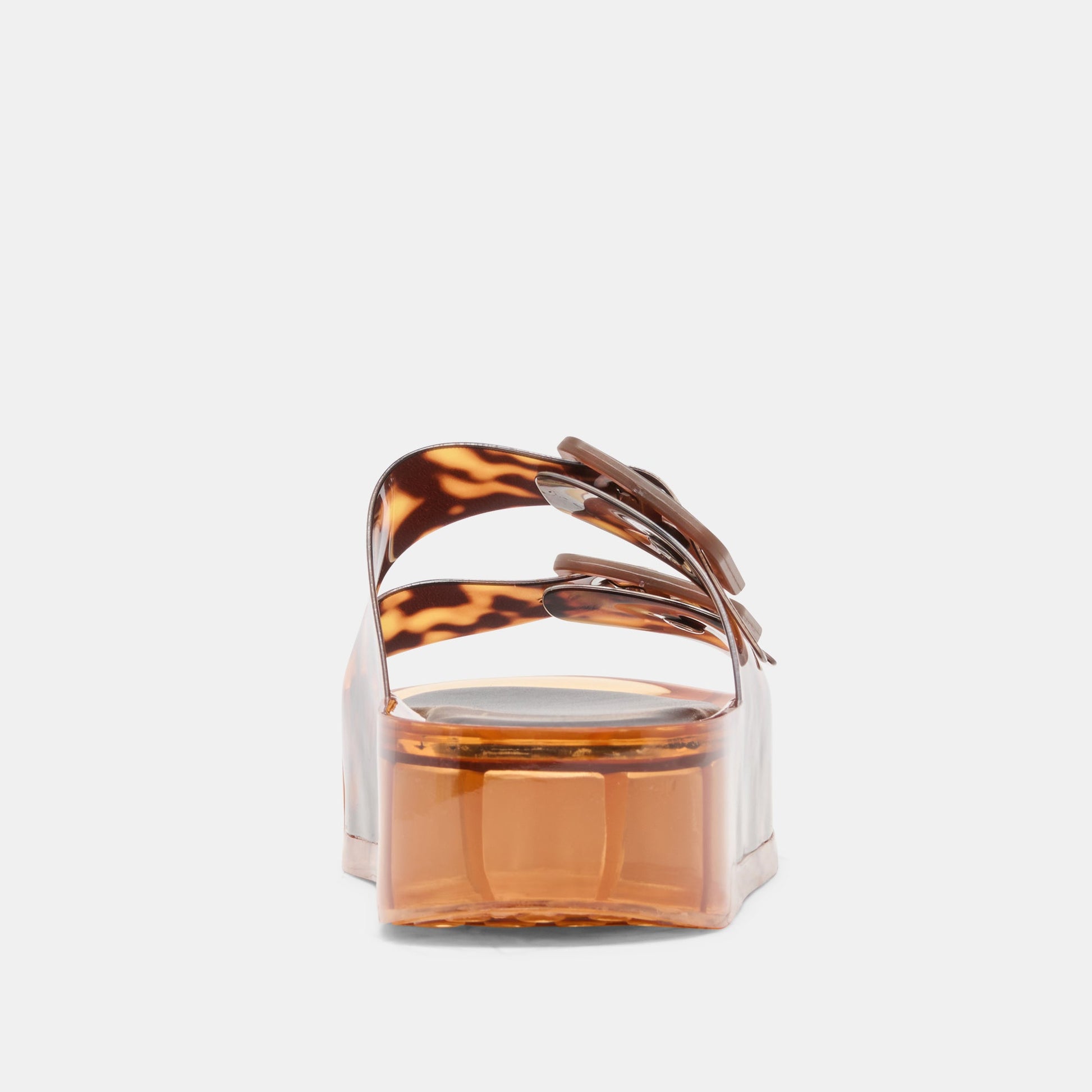 JULIO X Tortoise Vinyl Jelly Platform Sandals