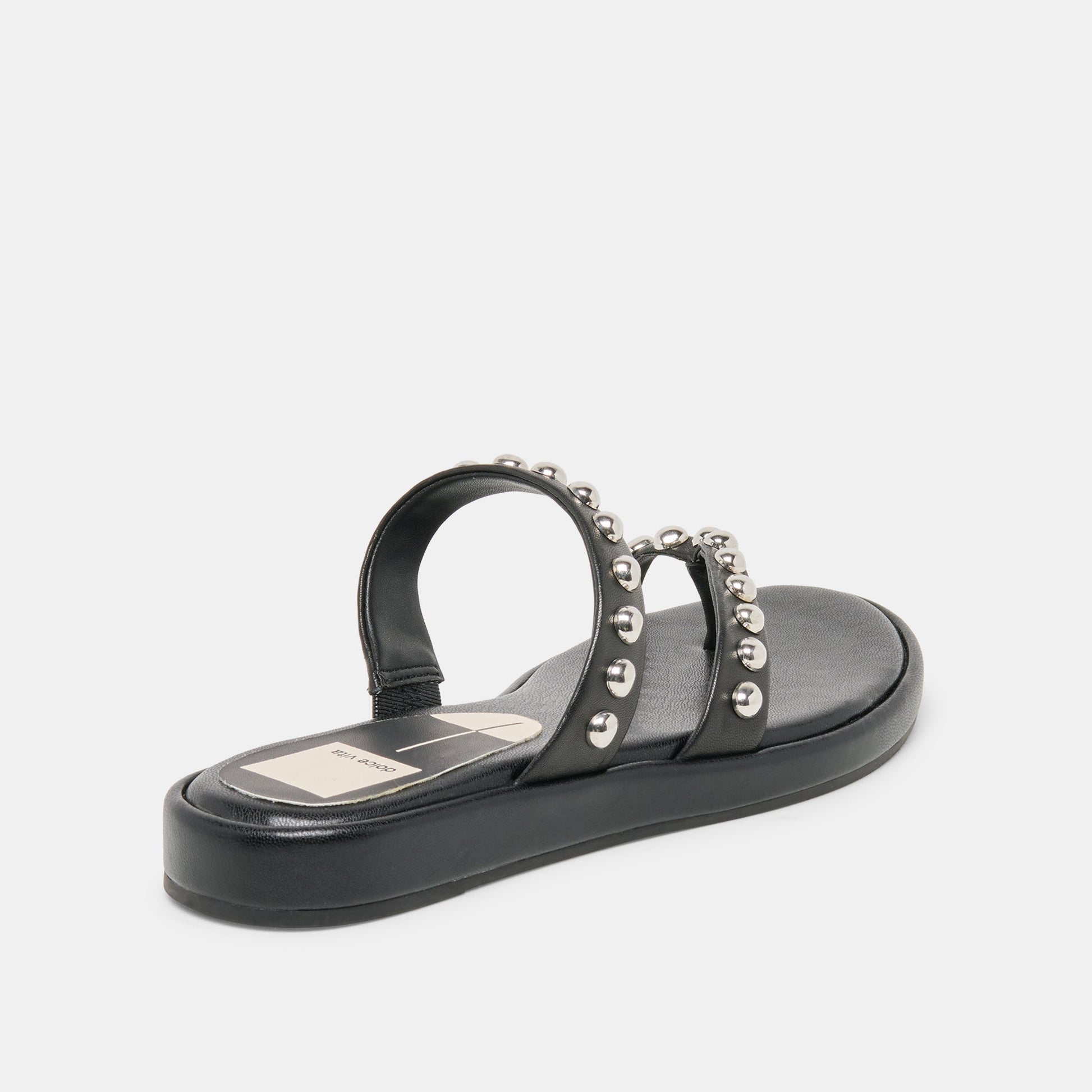 Amary Stud Black Leather Sandals