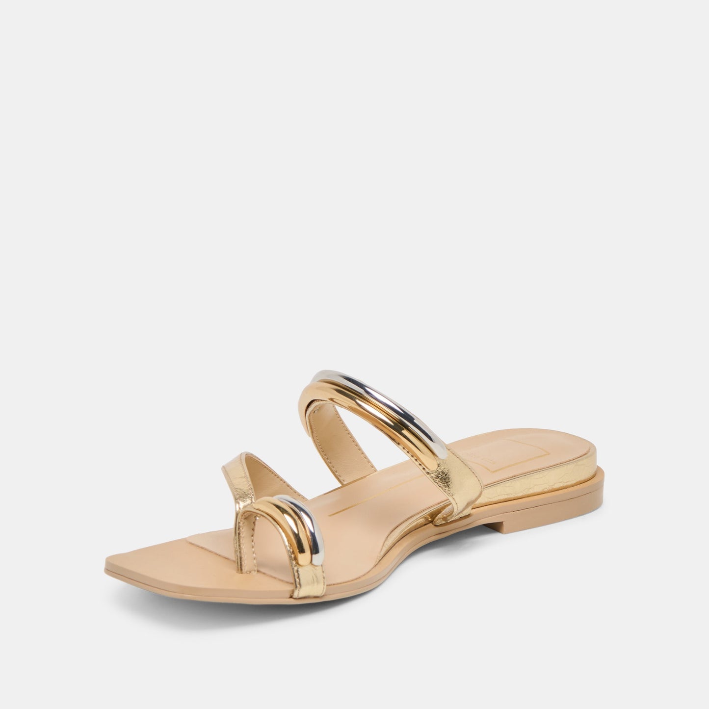 Tarina Gold Leather Sandals