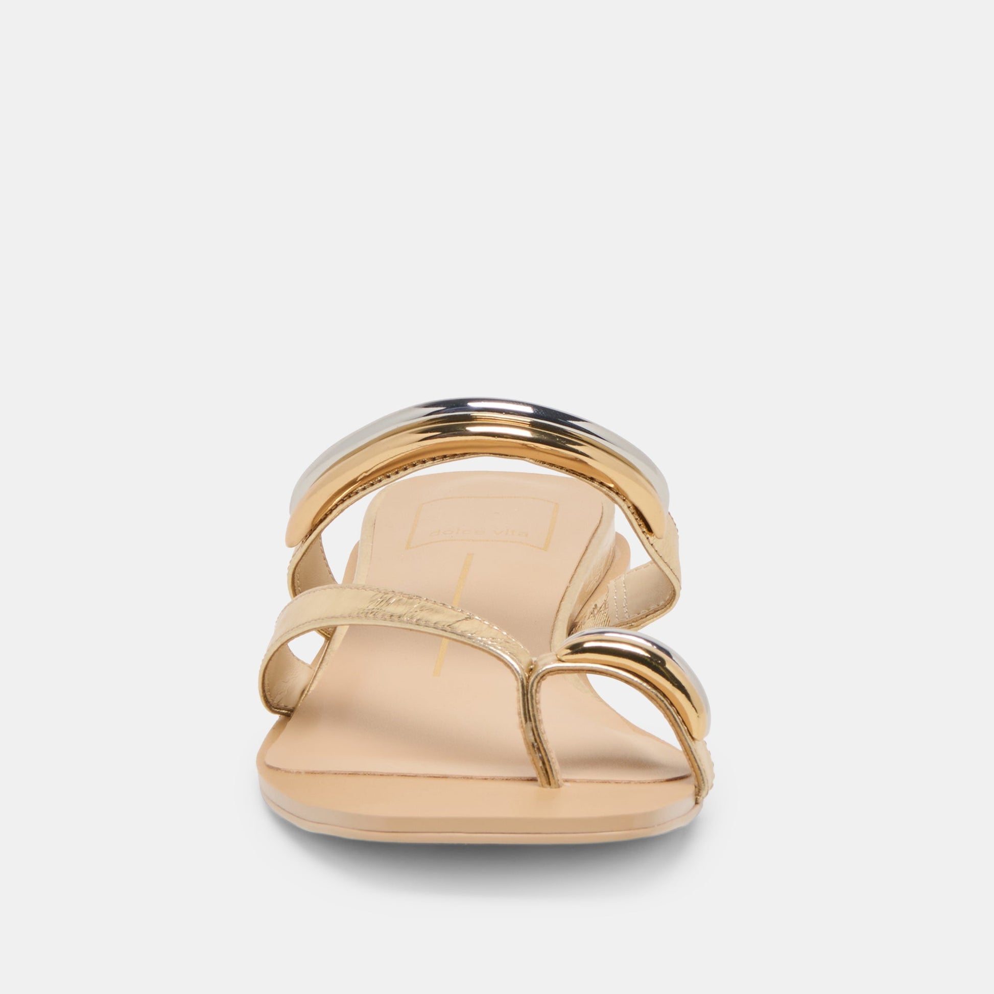 Tarina Gold Leather Sandals