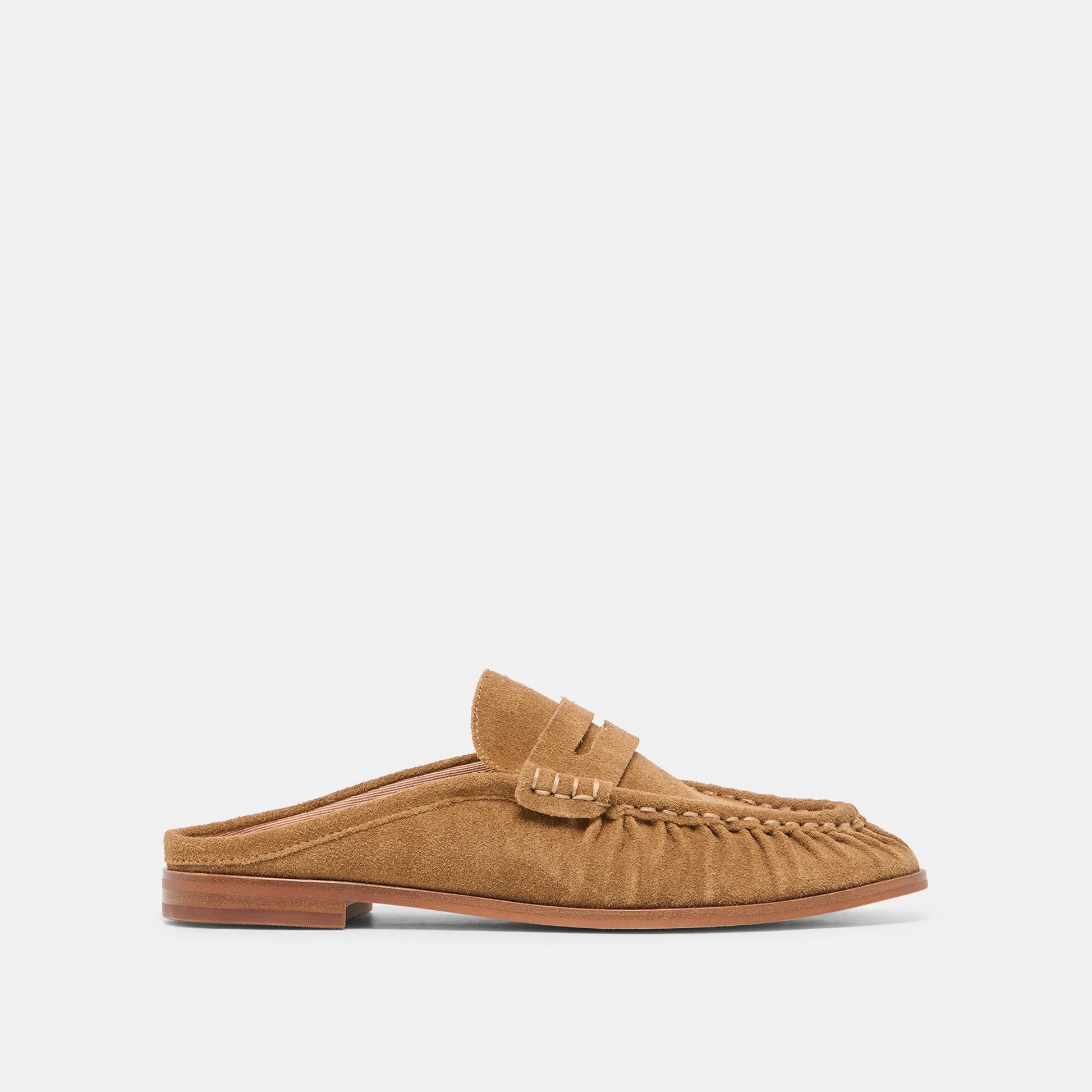 BETZY Lt Brown Suede Closed-Toe Slip-On Loafers