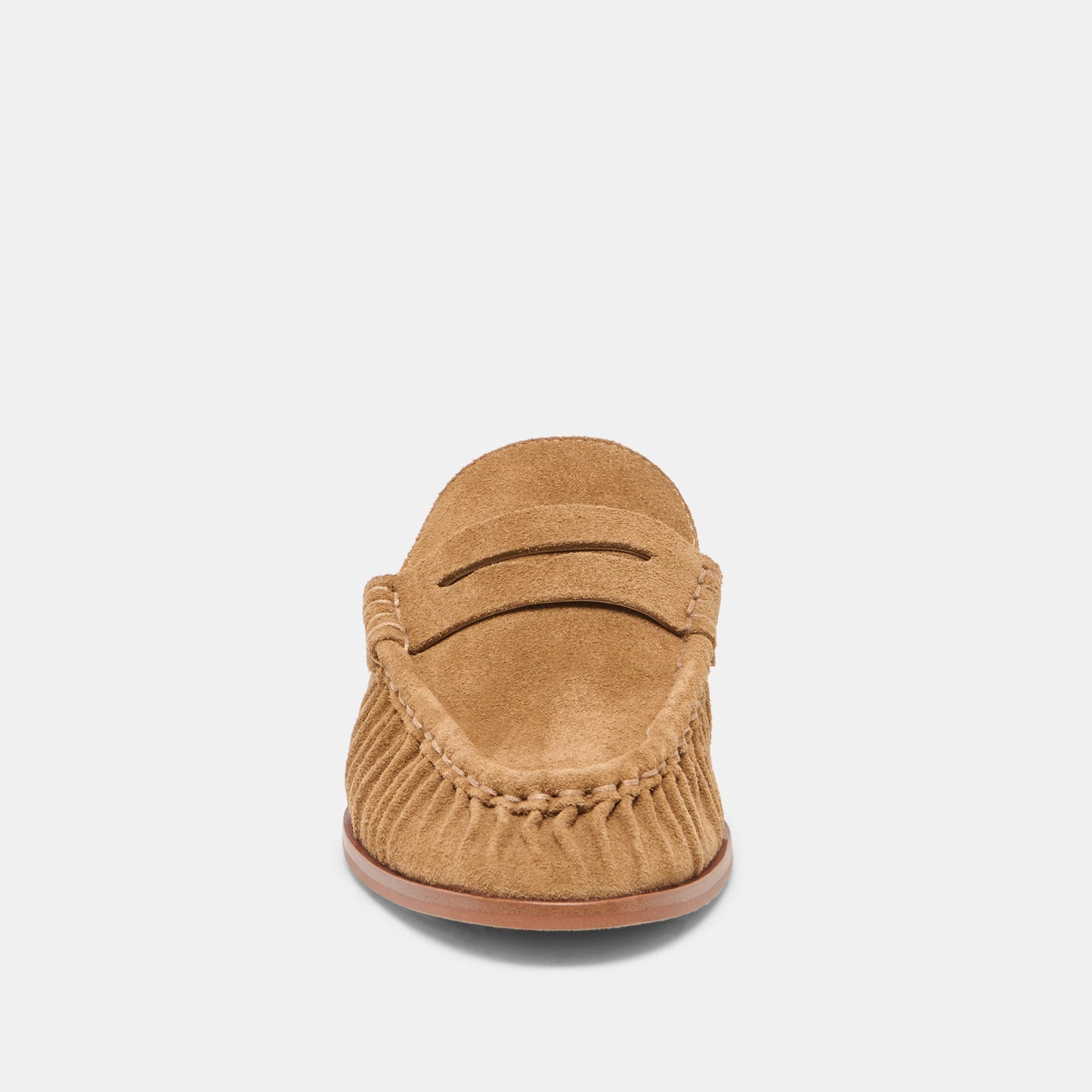 BETZY Lt Brown Suede Closed-Toe Slip-On Loafers