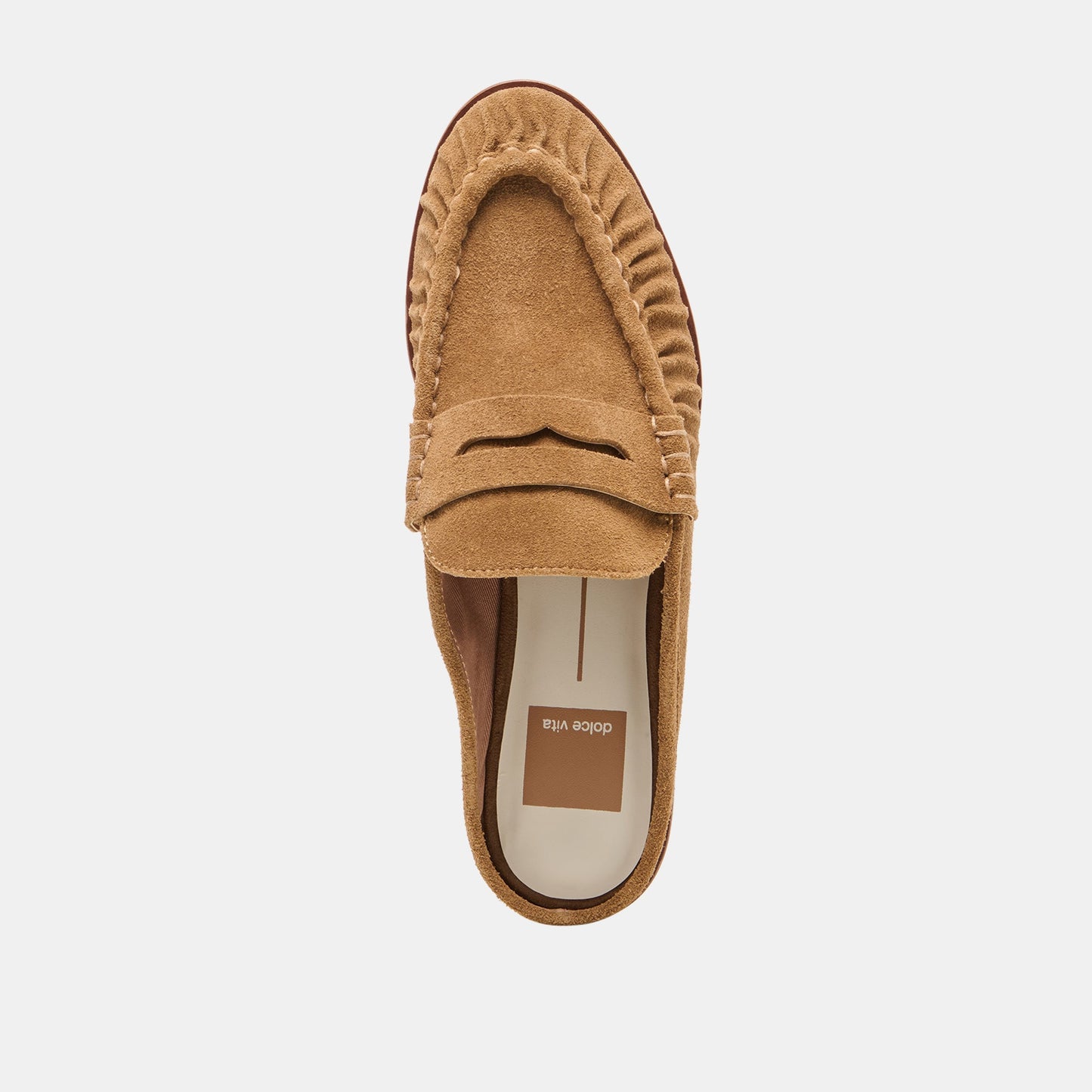 BETZY Lt Brown Suede Closed-Toe Slip-On Loafers