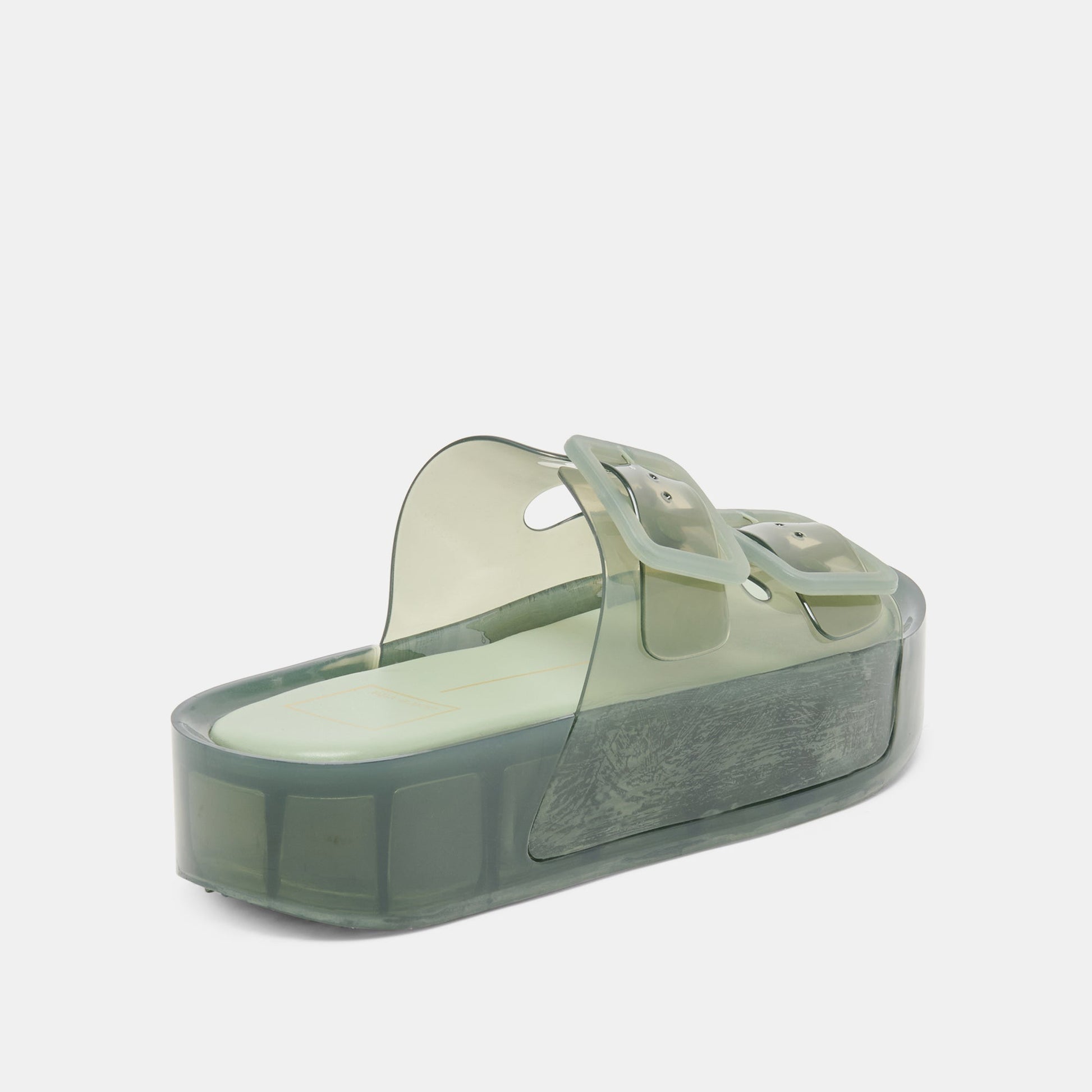 JULIO X Olive Vinyl Jelly Platform Sandals