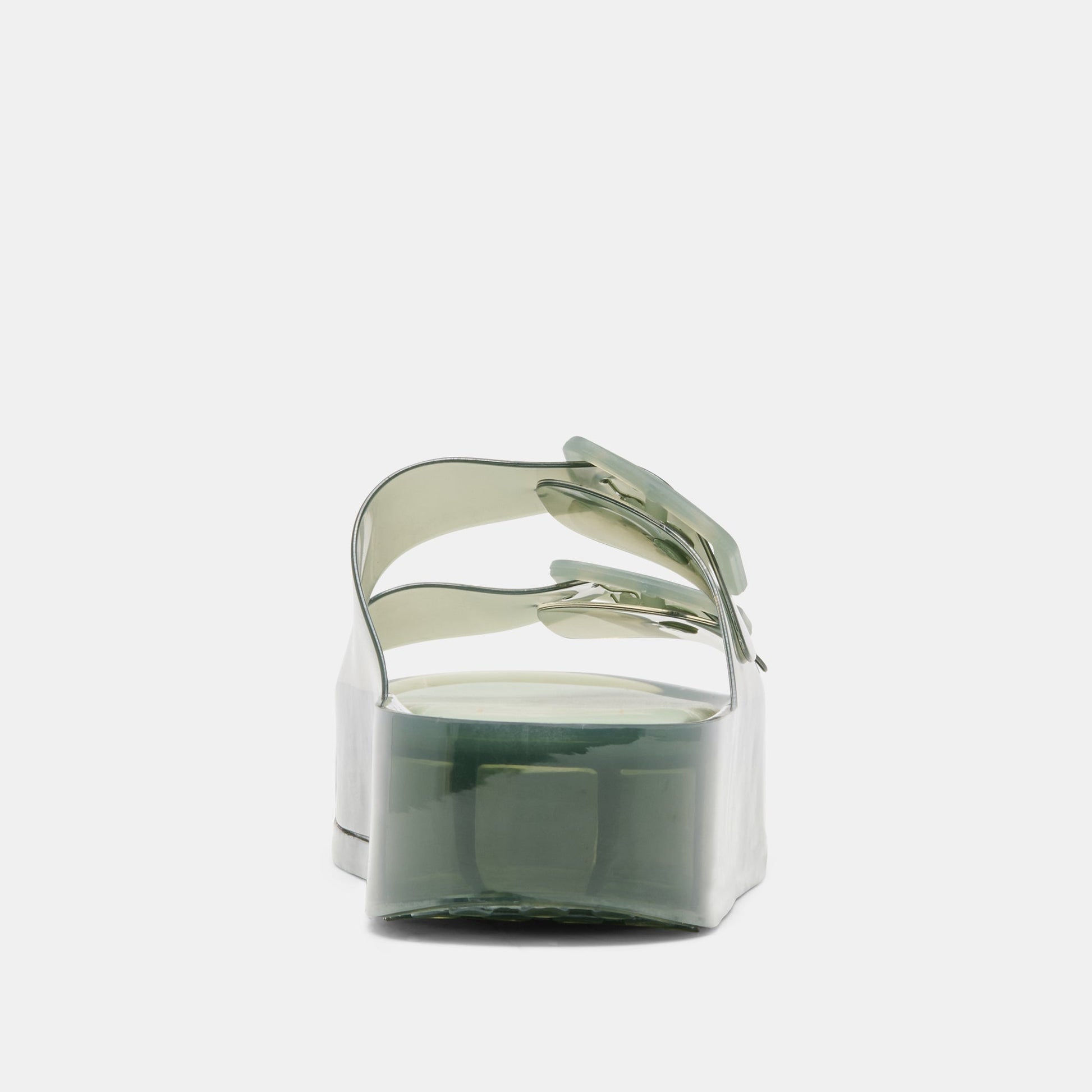 JULIO X Olive Vinyl Jelly Platform Sandals