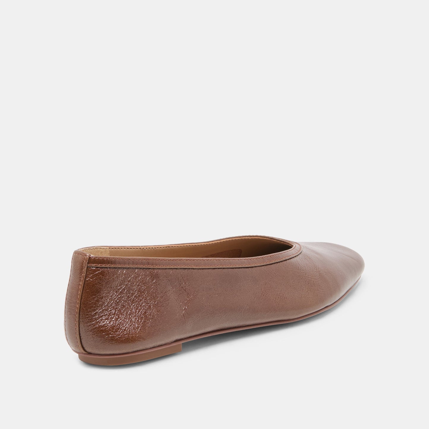 CARET Russet Leather Pointed-Toe Ballet Flats