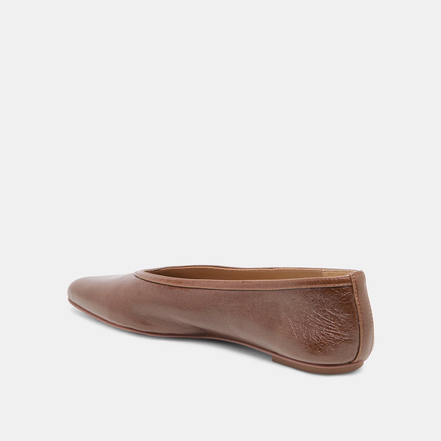 CARET Russet Leather Pointed-Toe Ballet Flats