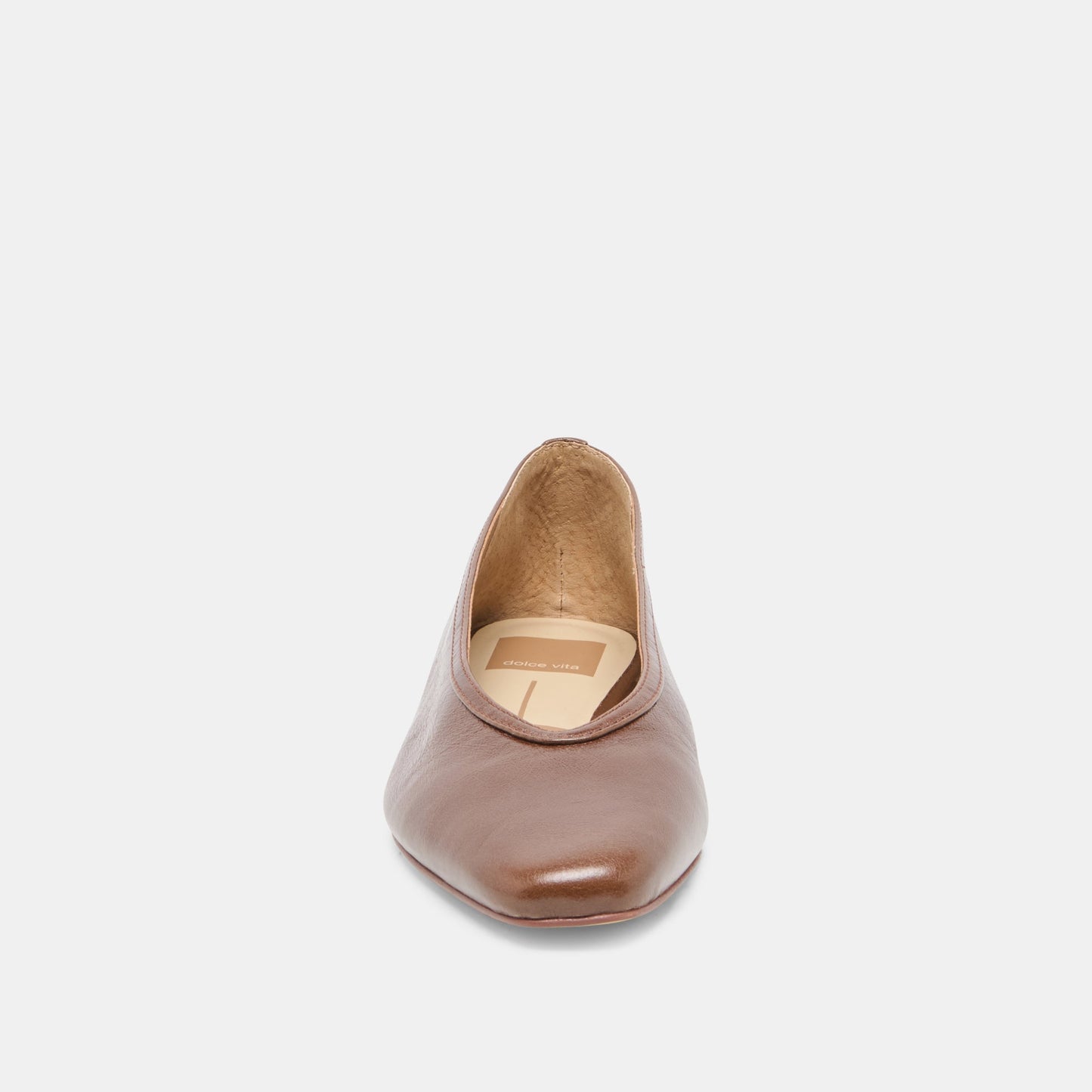 CARET Russet Leather Pointed-Toe Ballet Flats