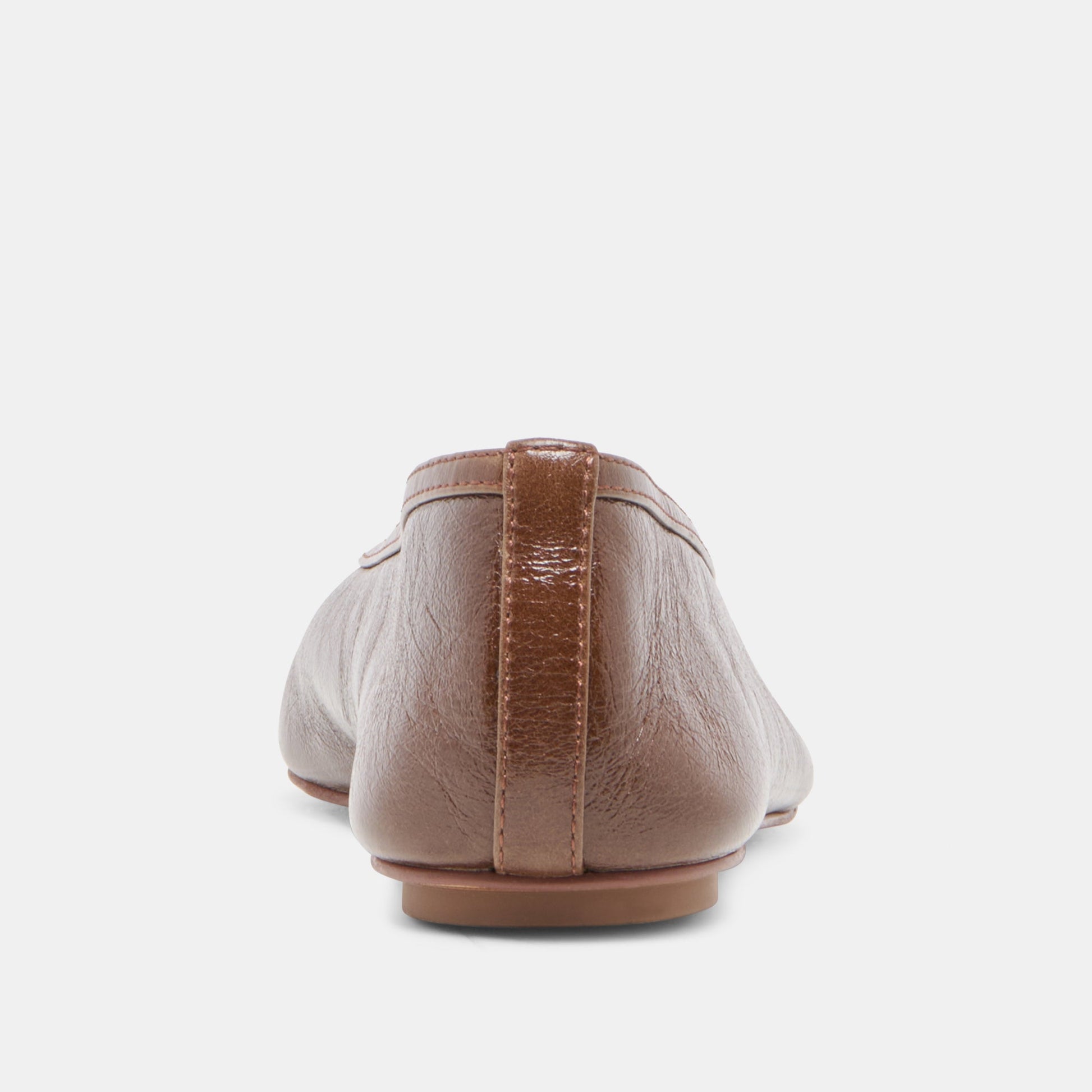 CARET Russet Leather Pointed-Toe Ballet Flats