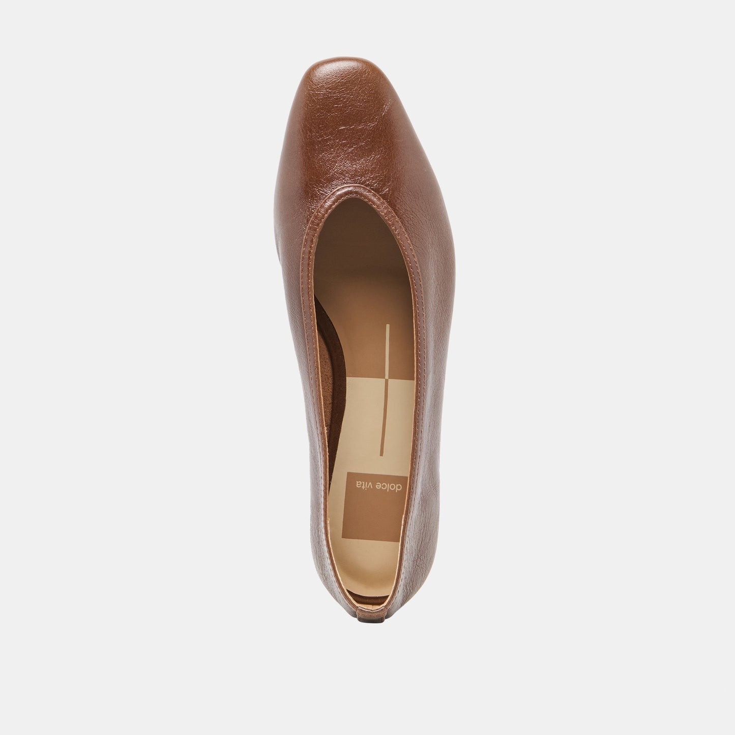 CARET Russet Leather Pointed-Toe Ballet Flats