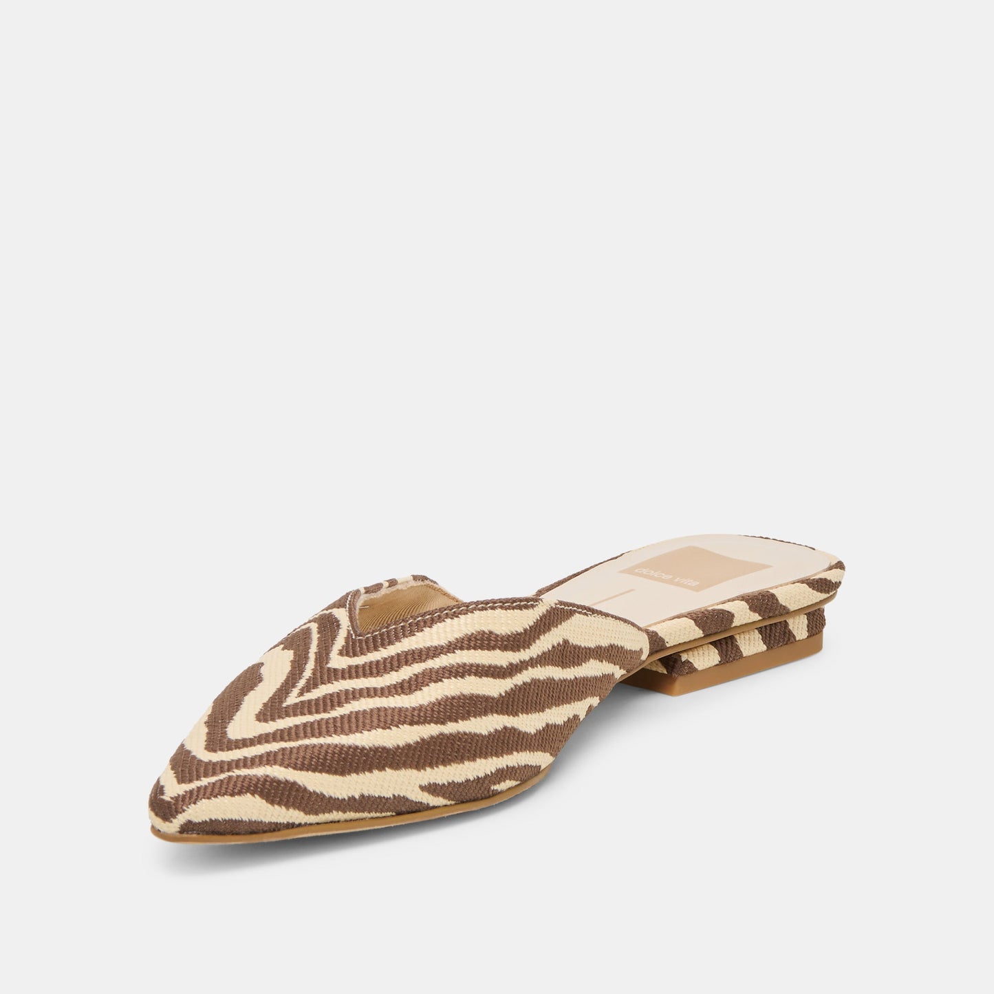 Elm Beige Zebra Raffia Flats
