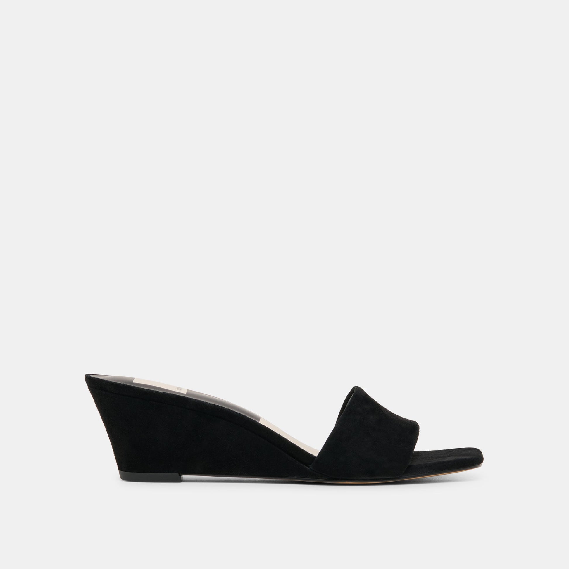 Qaily Onyx Suede Wedges