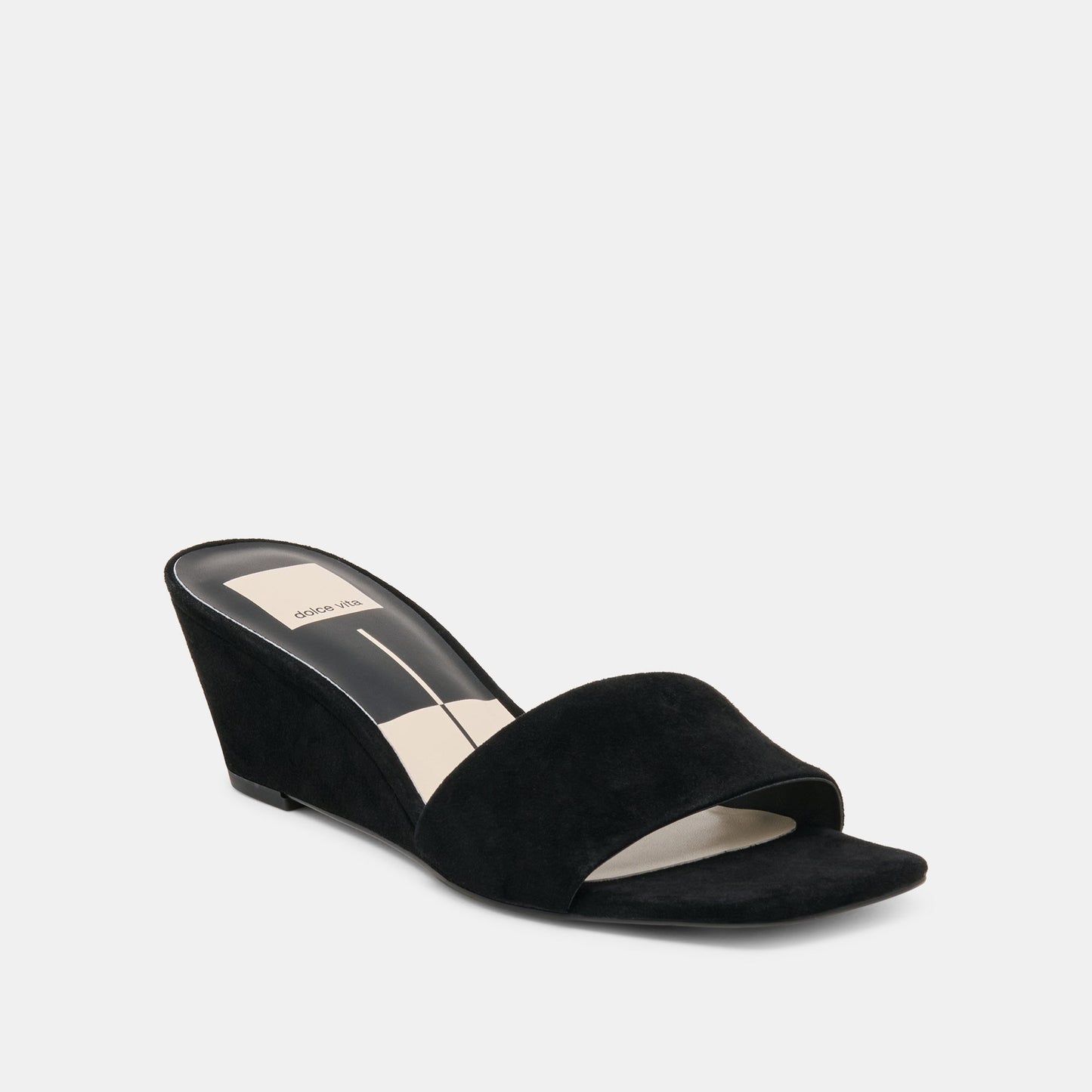 Qaily Onyx Suede Wedges
