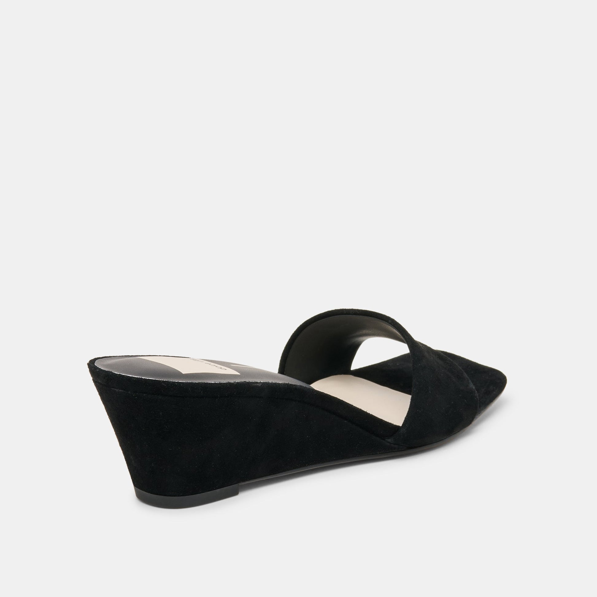 Qaily Onyx Suede Wedges