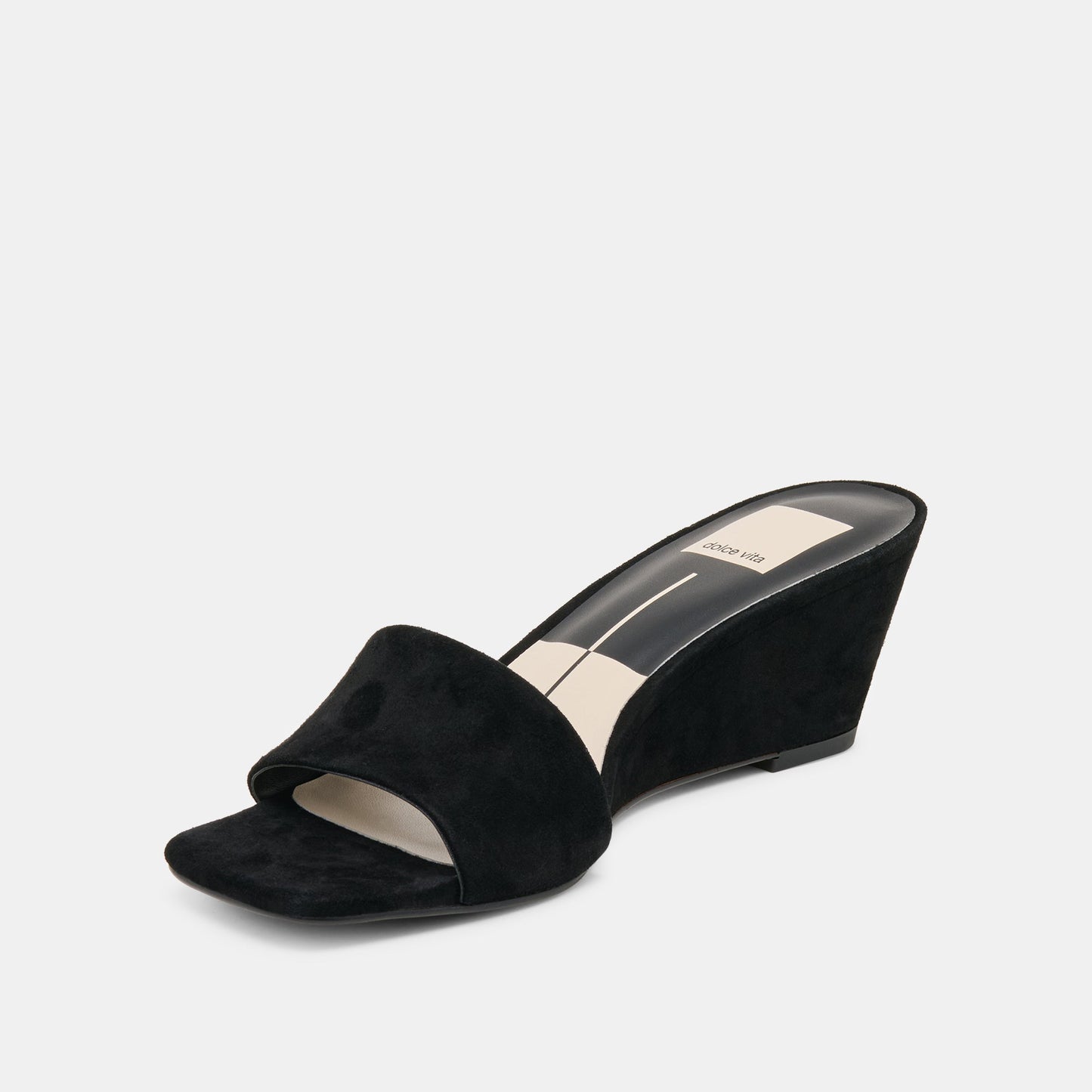 Qaily Onyx Suede Wedges