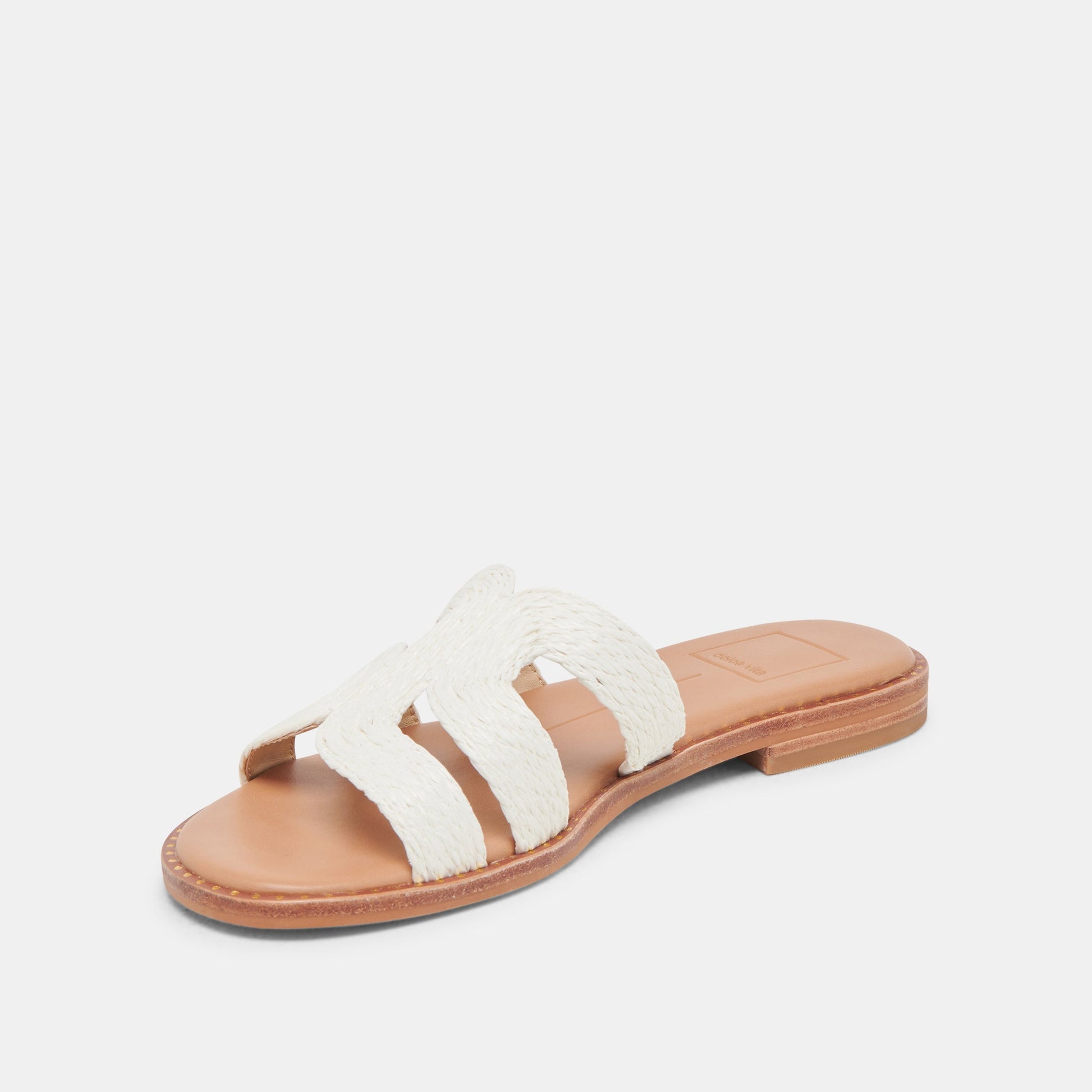EMON WIDE SANDALS WHITE RAFFIA
 – Dolce Vita