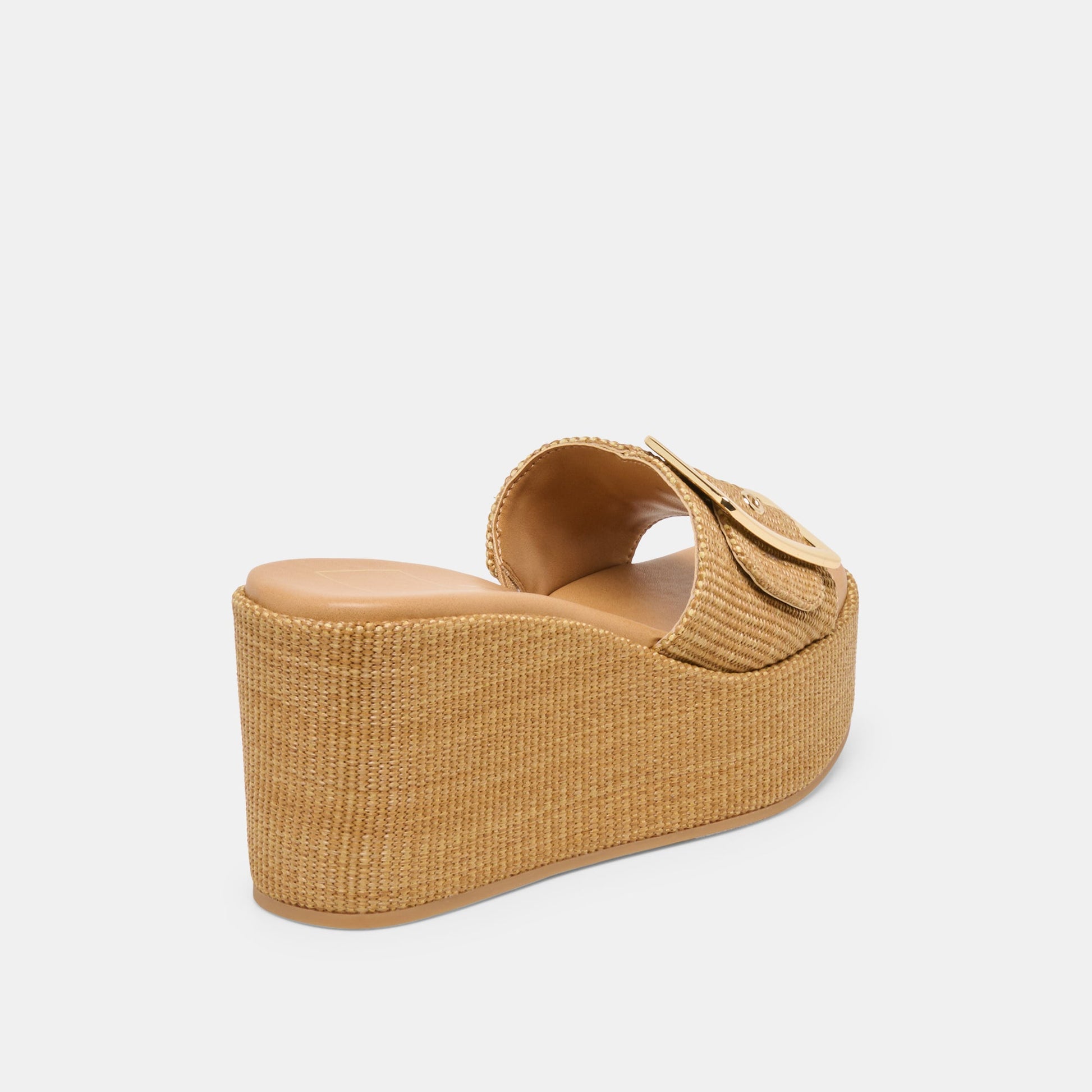 Jilian Wide Mocha Raffia Wedges