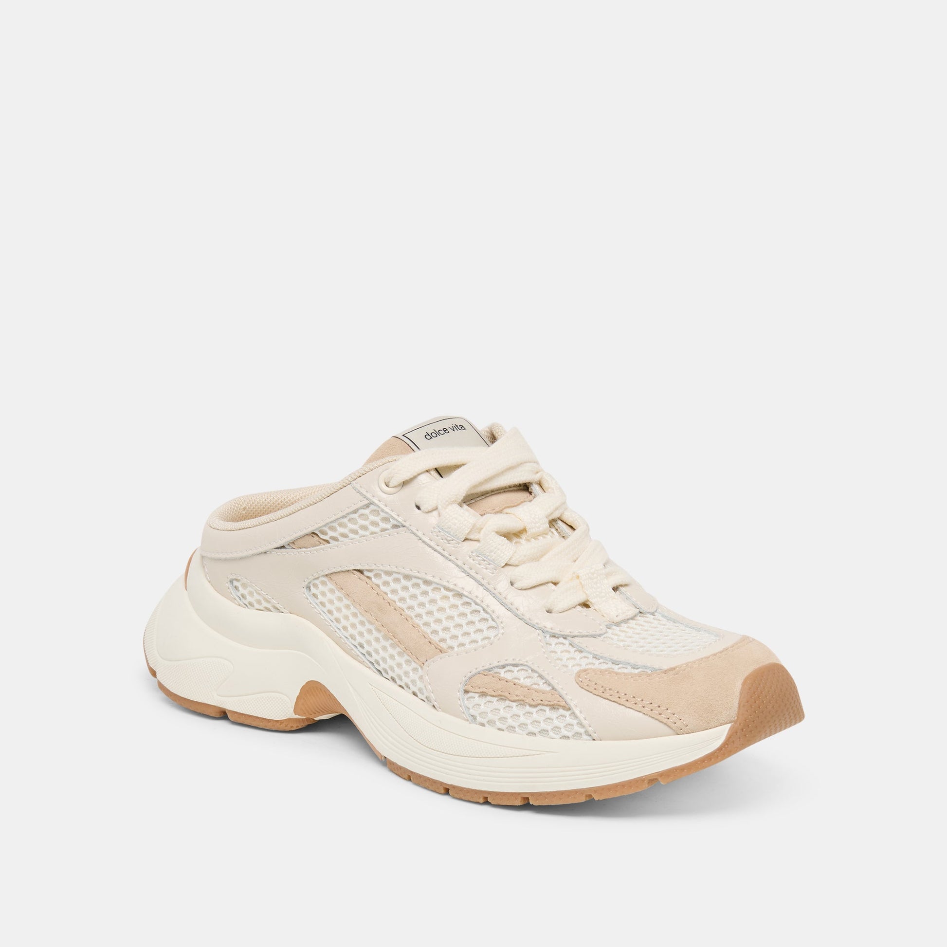 SWAYZY Ivory Multi Suede Platform Slip-on Sneakers